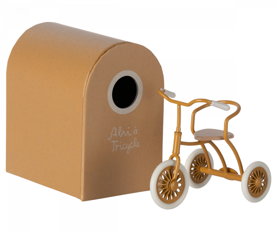 Maileg Trehjulet Cykel i Okker til Dukkehuse - Fantastisk Leg!