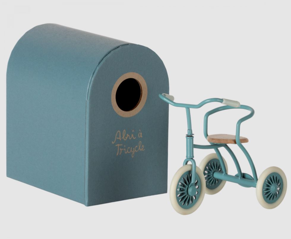 Maileg Abri Tricycle - Petroleumsblå til dukkehuse
