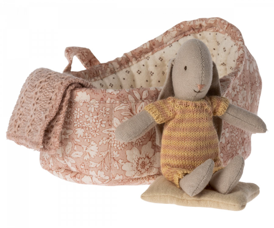 Maileg Mikro Kanin med Babylift – Gul Tilbud!