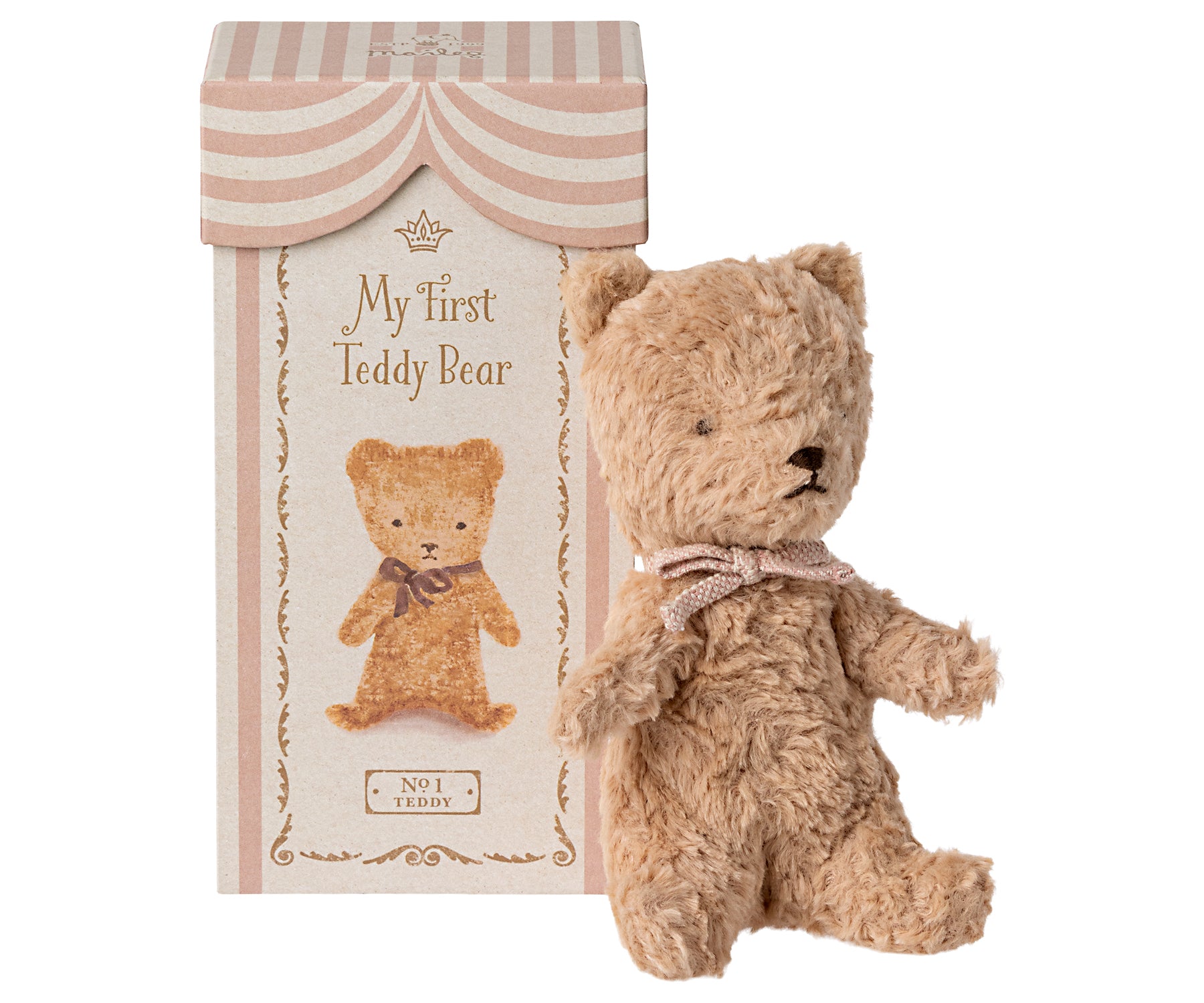 Maileg Første Teddy Bamse - Pudder i Elegant Gaveæske