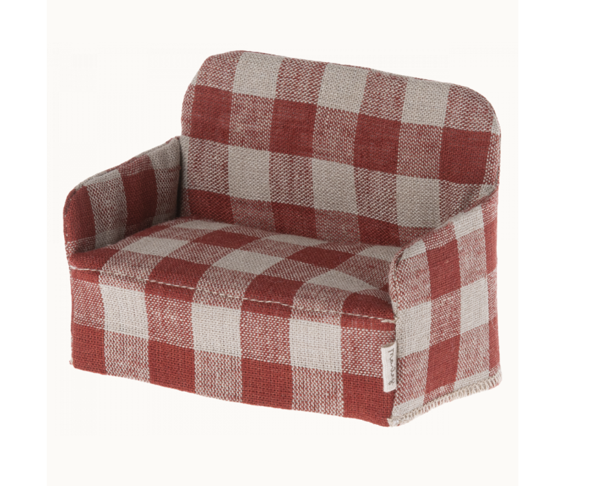 Maileg Sofa til Mus - Rød Ternet Tilbud!