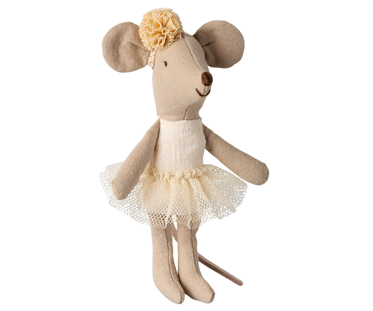 Maileg Lillesøster Ballerinamus – Råhvid Tilbud!