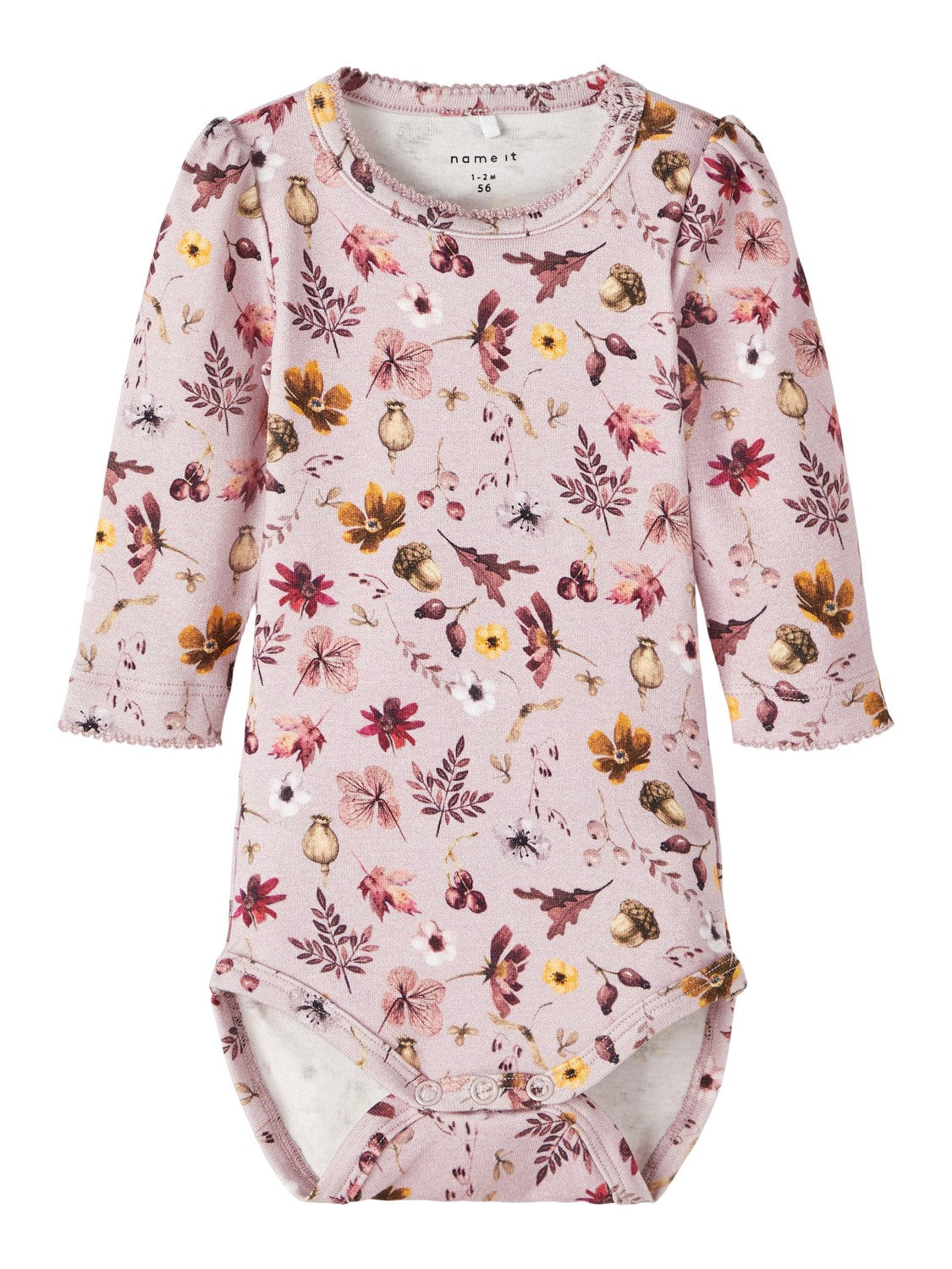 Name It Lahra Body - Violet Ice med blomsterprint til børn