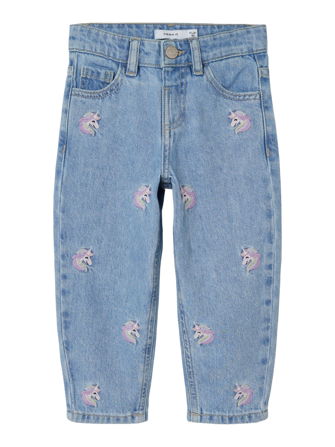 Name It Bella Jeans – Lyseblå Cowboybukser med Enhjørninger