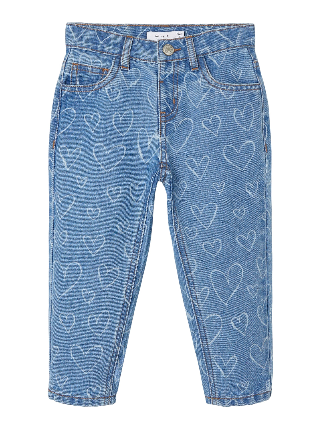 Name It Bella Formede Jeans – Mørkeblå med Hjerter