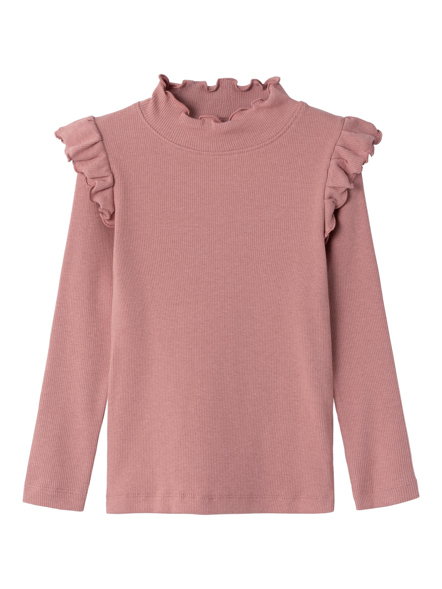 Name It Bettie Bluse - Ash Rose - Elegant Halvhøj Hals