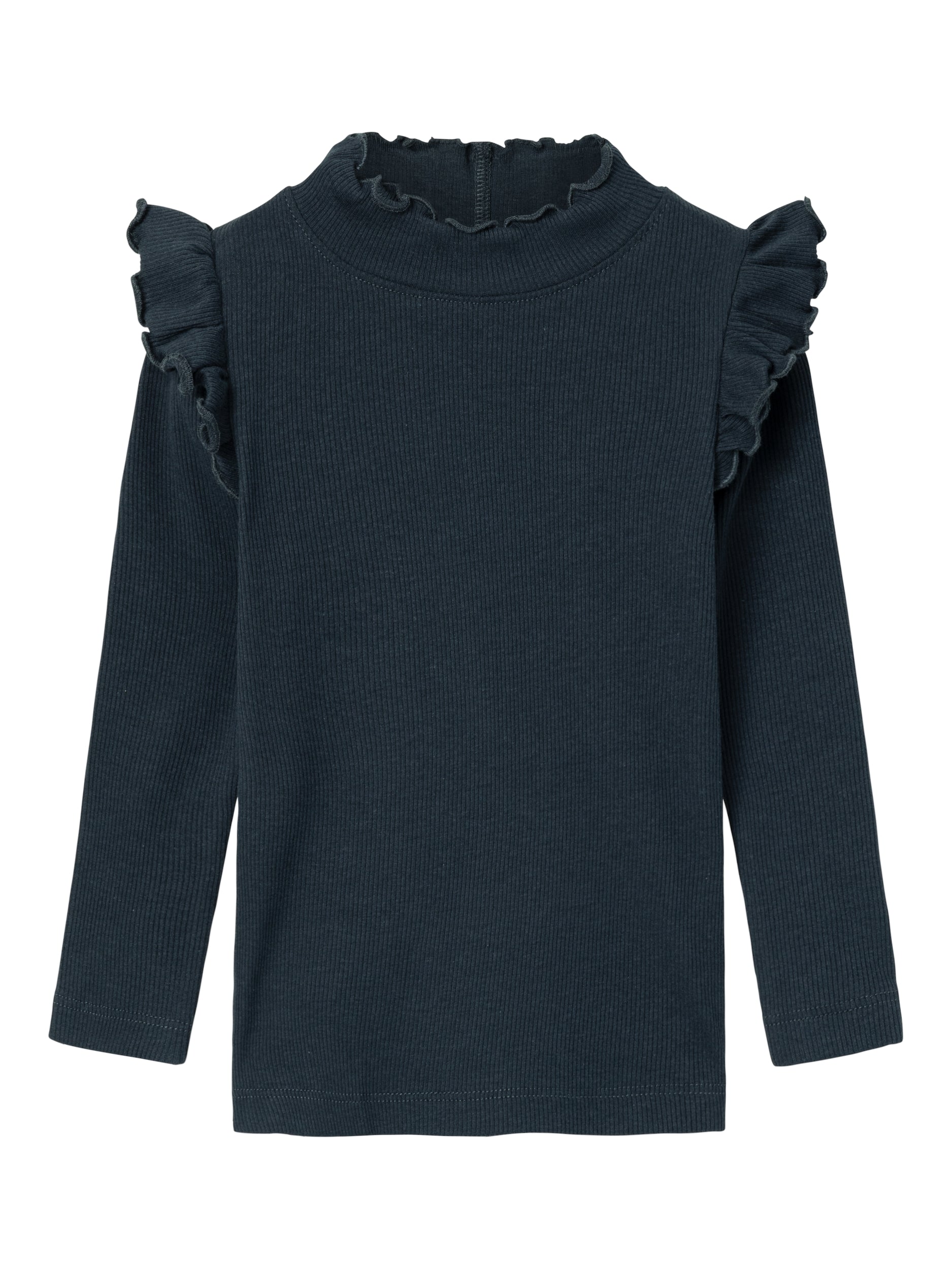 Bettie Bluse – Mørk Safir – Børnebluse med Flæser