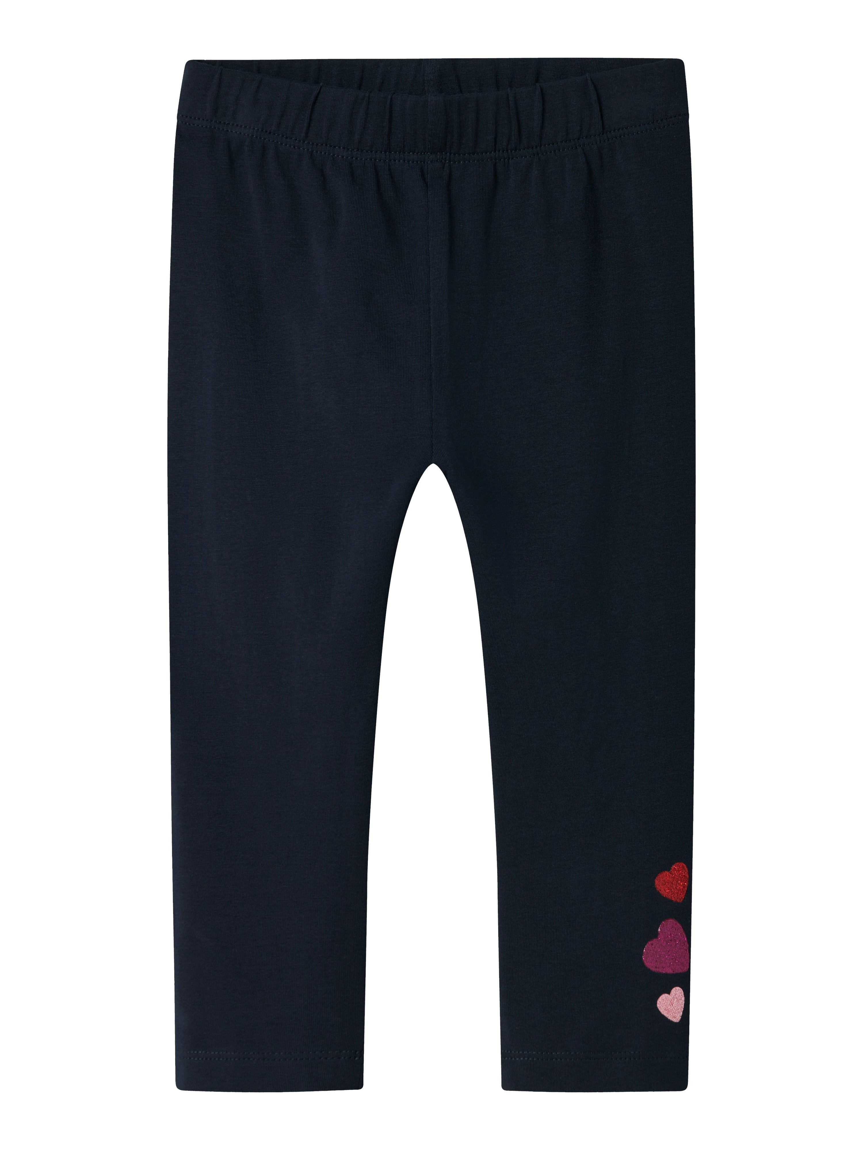 Name It Biline Leggings – Mørk Safir med Glimmerhjerter