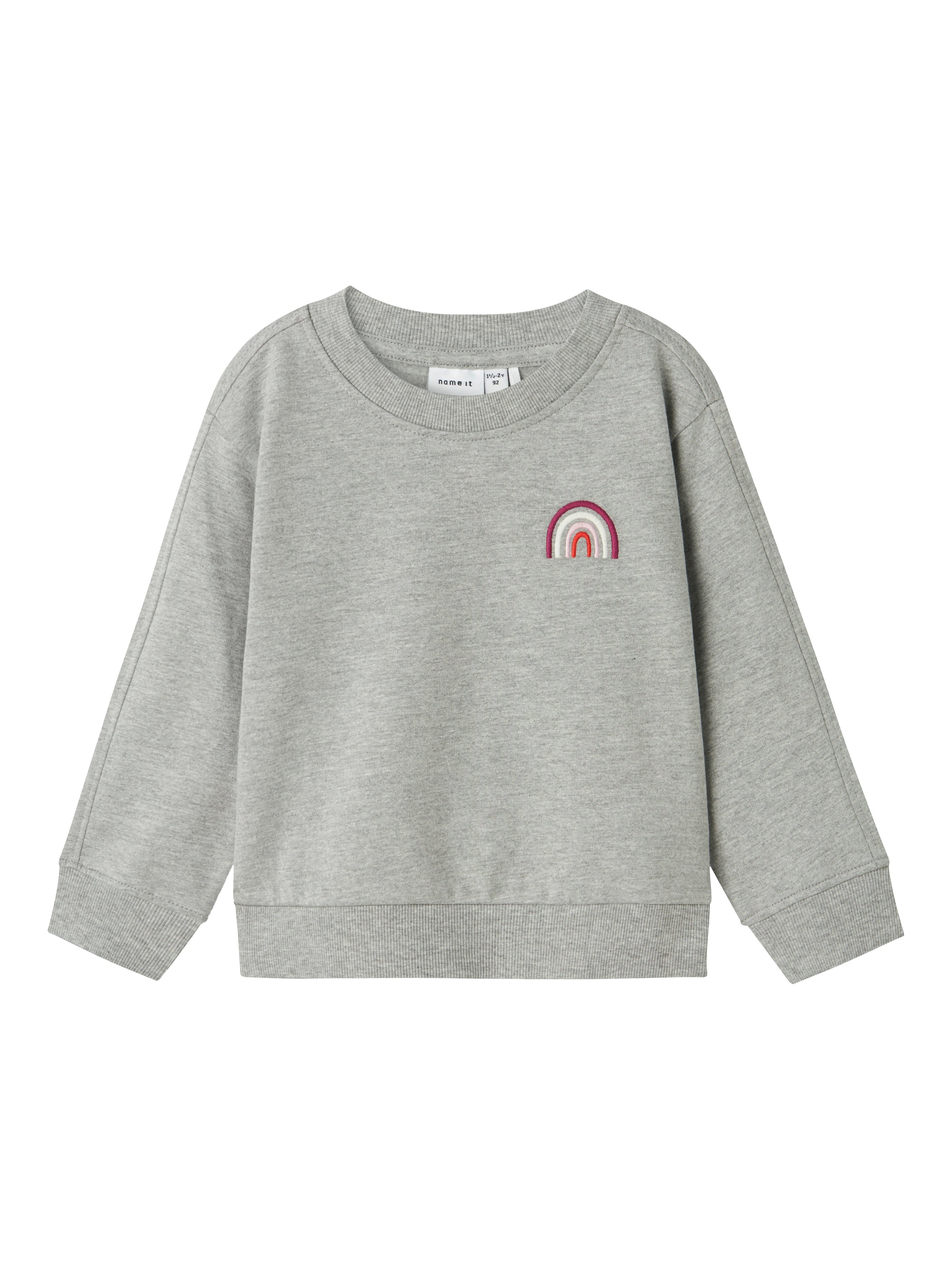 Name It Biliva Sweatshirt – Grå med Regnbue til Børn