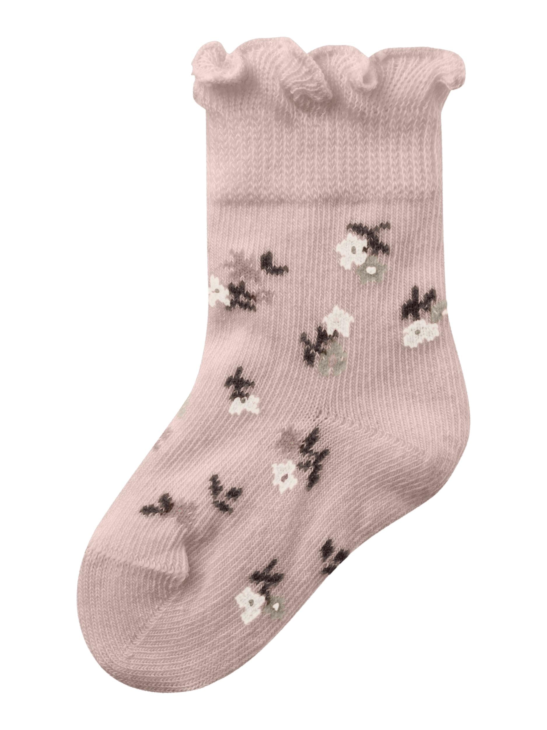 Name It Bitta Babysokker med Blomster – Sepia Rose