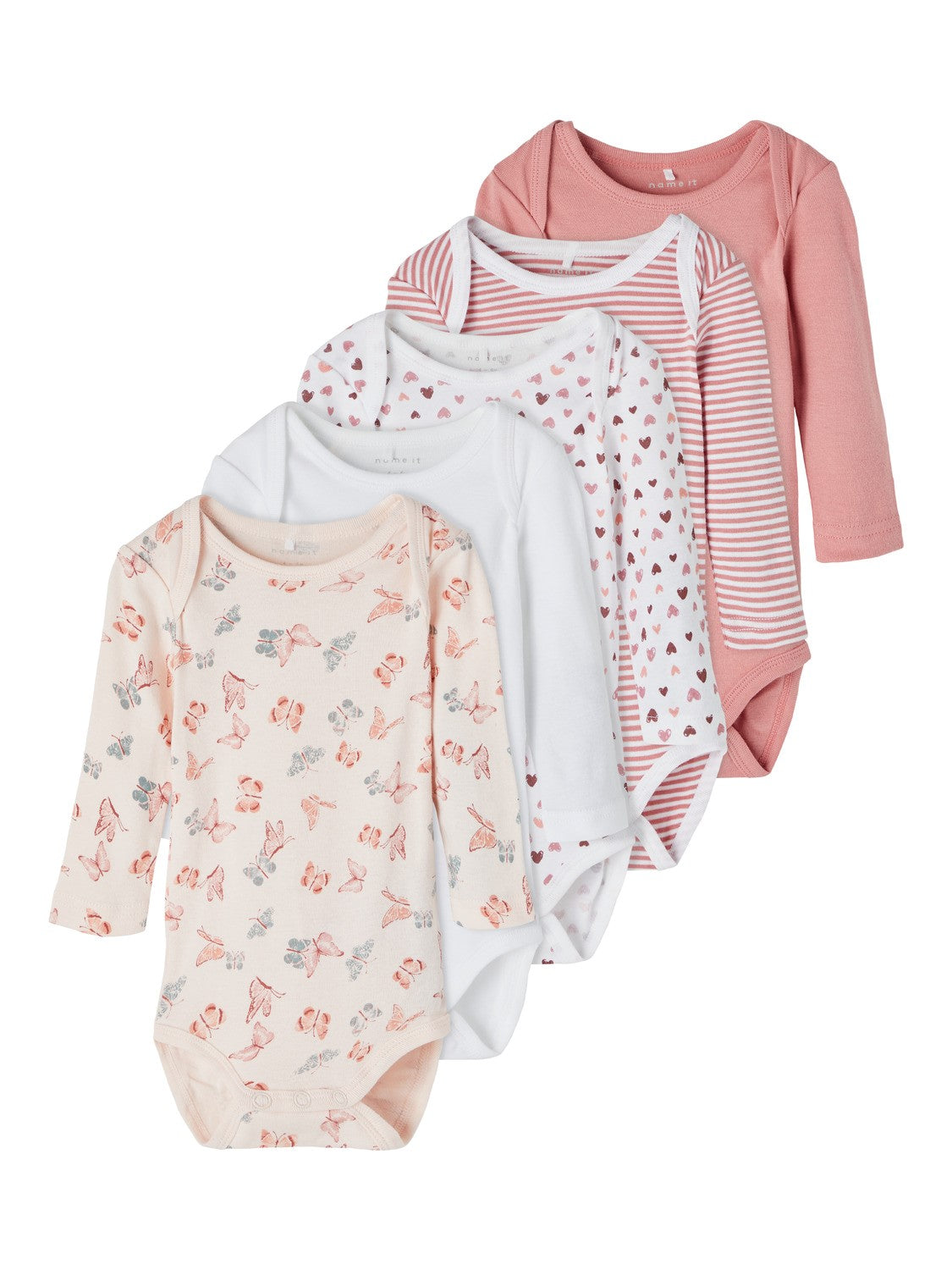 Name It Body 5 Pak – Økologisk Bomuld i Dusty Rose