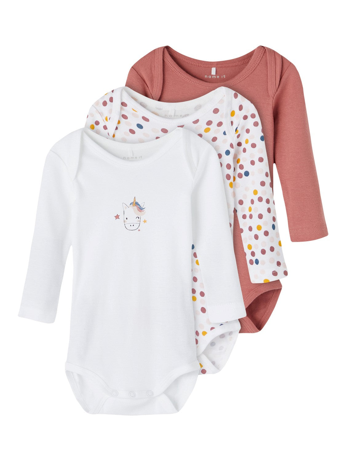 Name It Body 3 Pak – Økologisk Bomuld i Old Rose