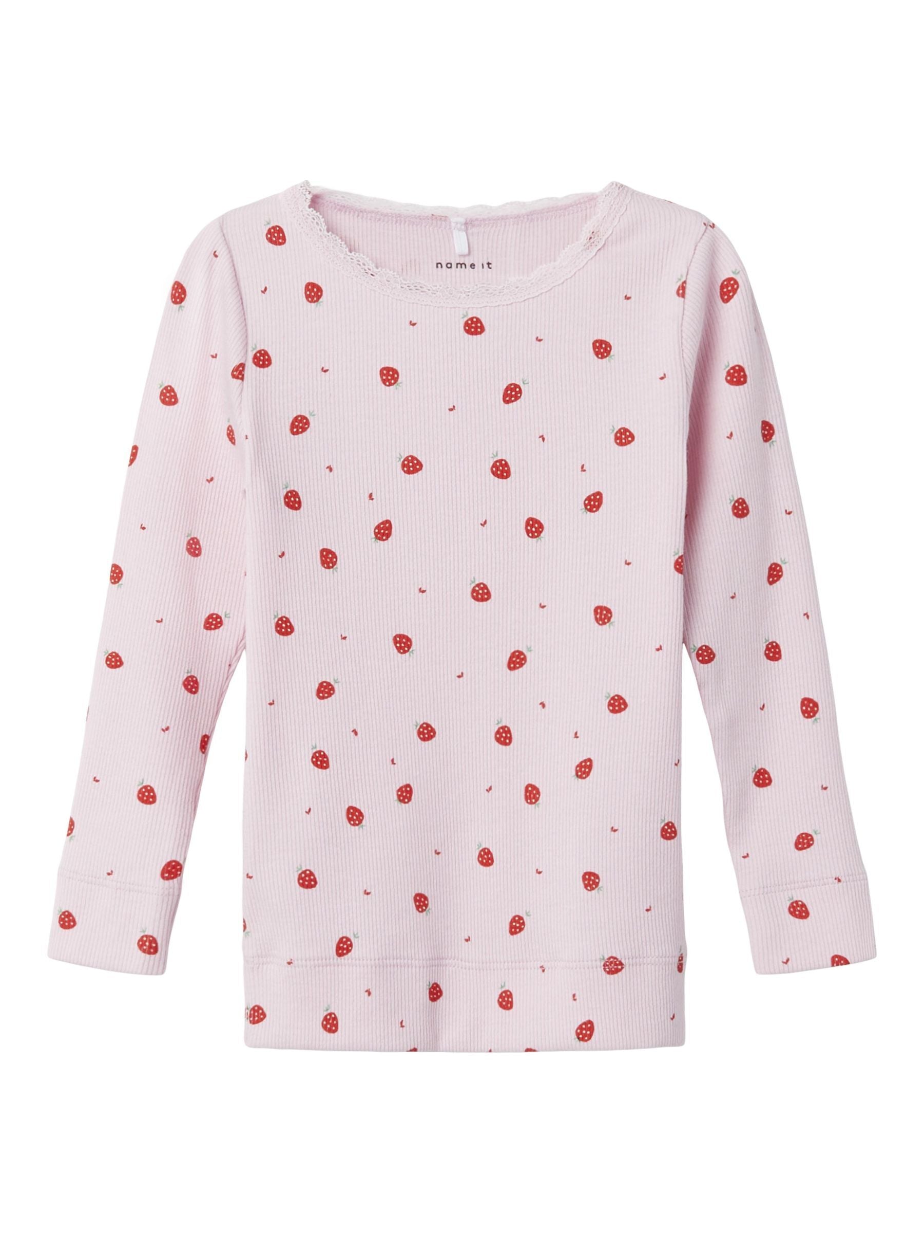 Name It Dabua Bluse - Parfait Pink med Jordbærmønster