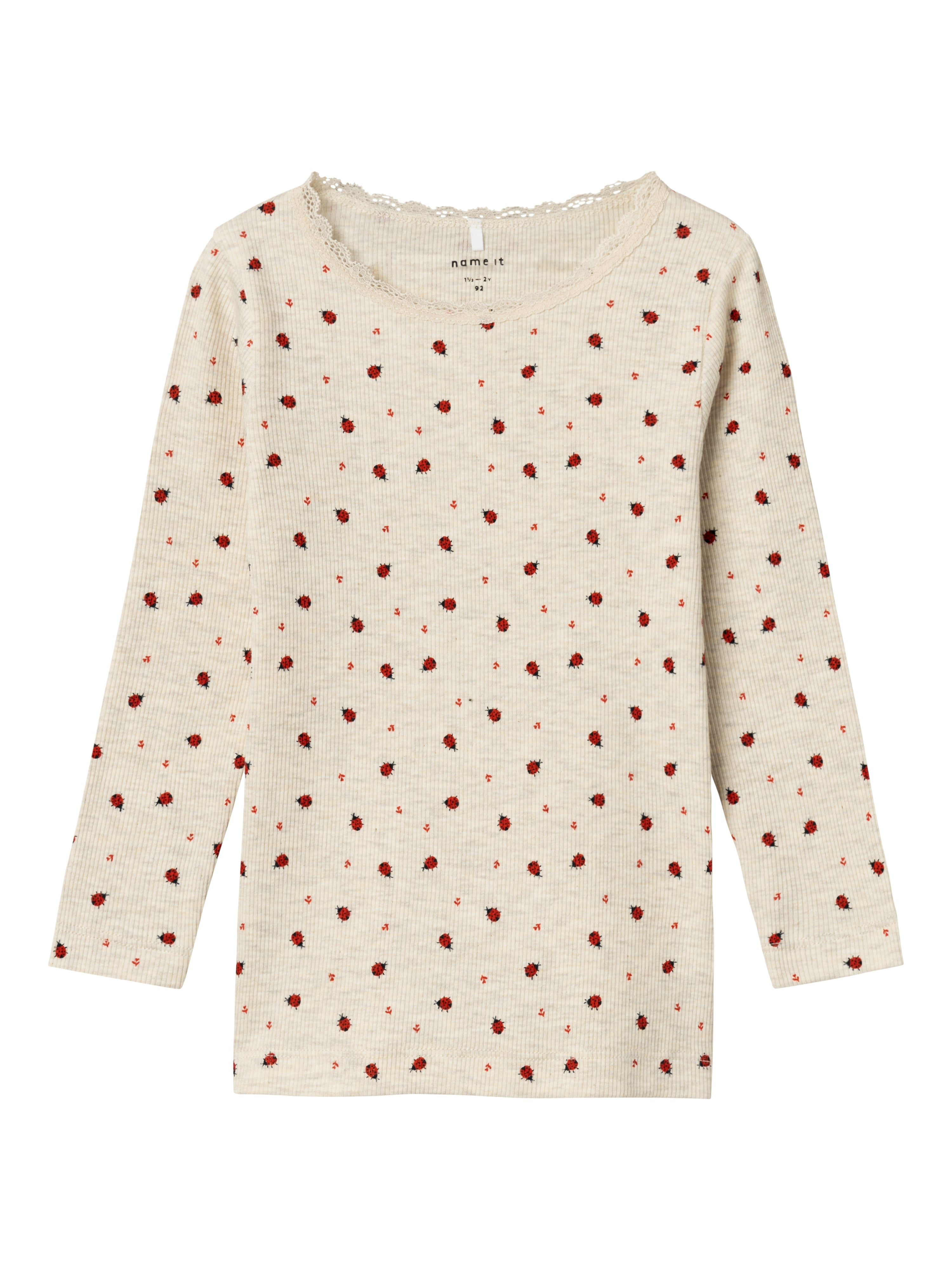 Sød Bluse med Mariehøns fra Name It - Peyote Melange