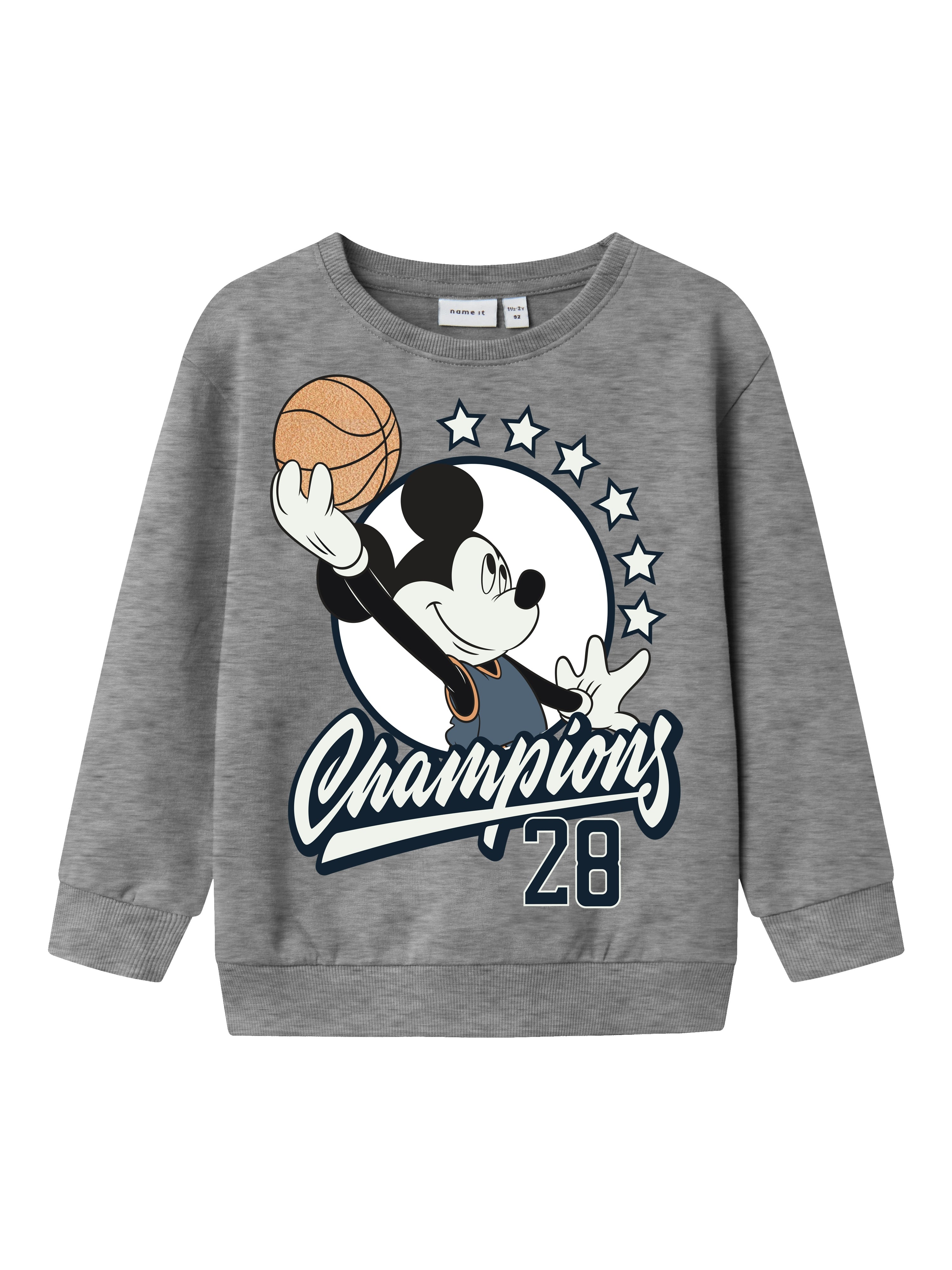 Mickey Mouse Sweatshirt i Grå Melange – Perfekt til Leg!