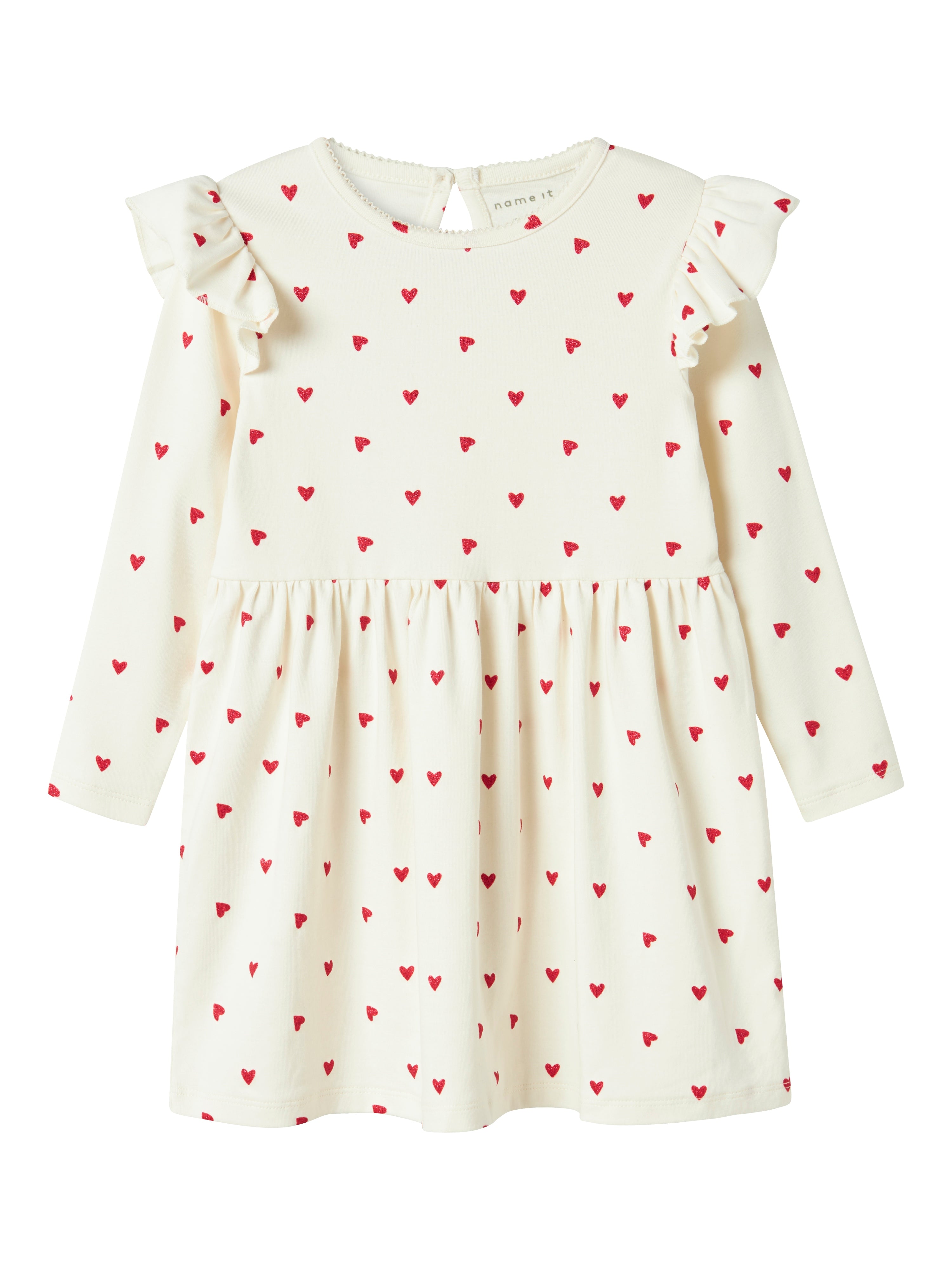 Name It Hjerte Kjole – Cloud Dancer til Mini Piger
