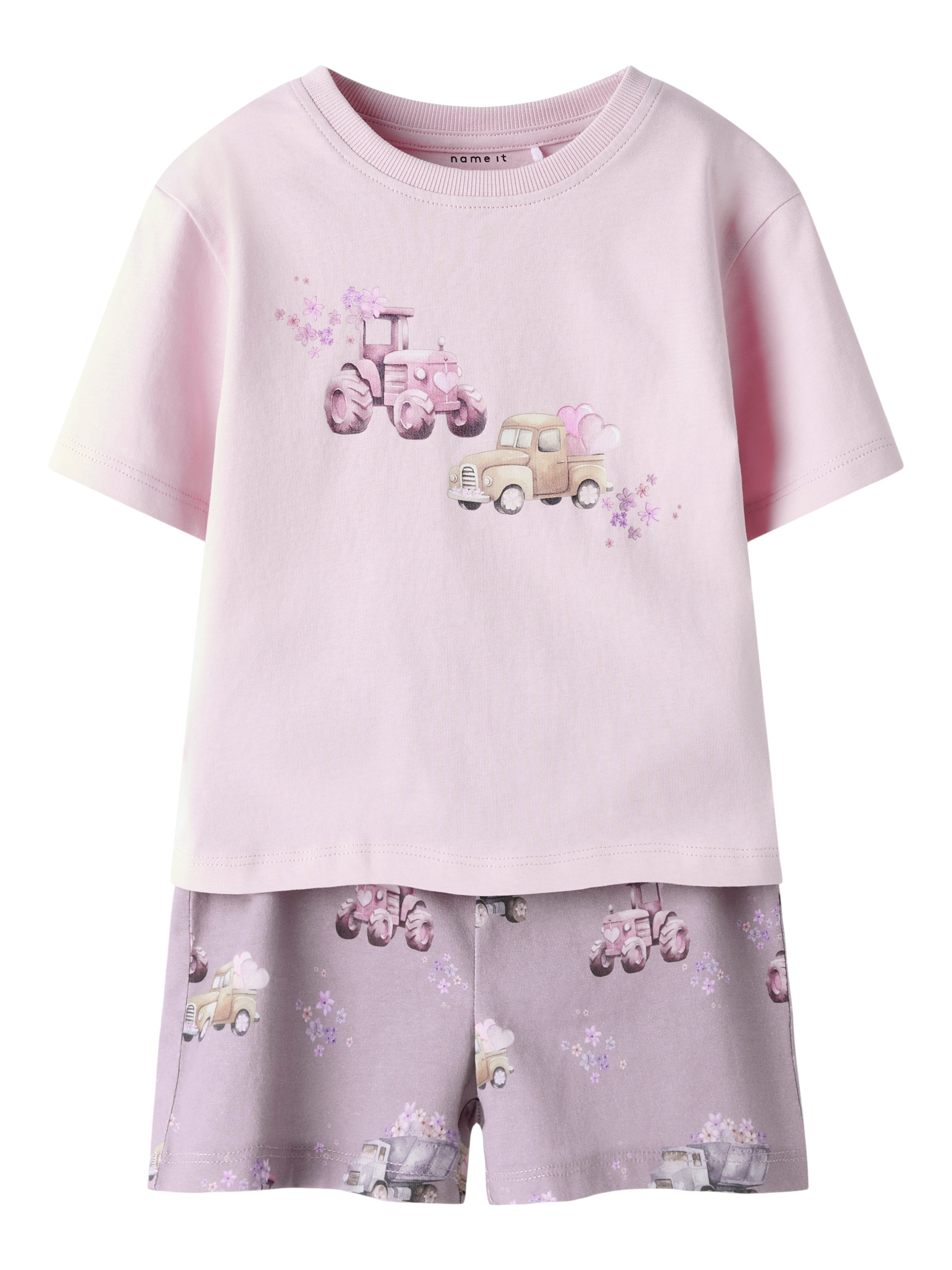 Name It Helga Shorts Sæt – Cameo Pink med Blomsterprint
