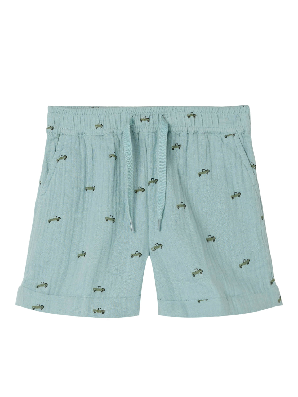 Name It Hinkian Shorts – Grå Mist med Sjovt Bilprint