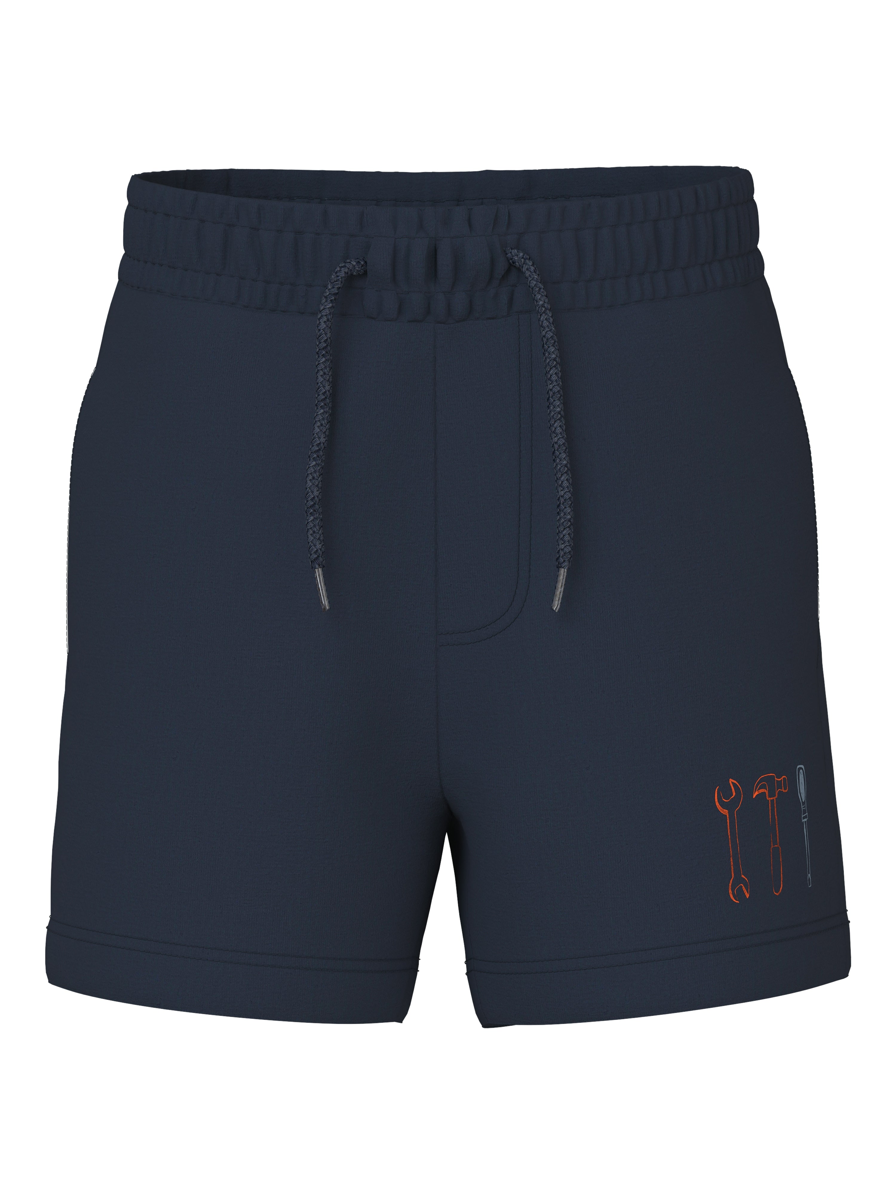 Name It Huxi Sweatshorts – Navy Blazer med Værktøjstryk