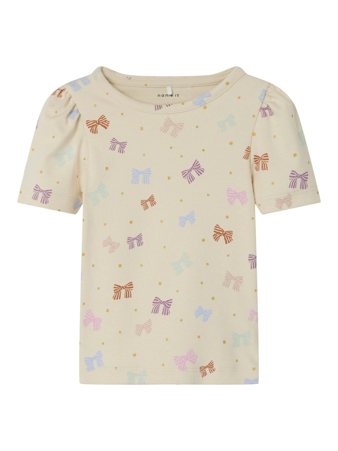 Name It Jannica T-shirt – Birch med farverigt print på udsalg!