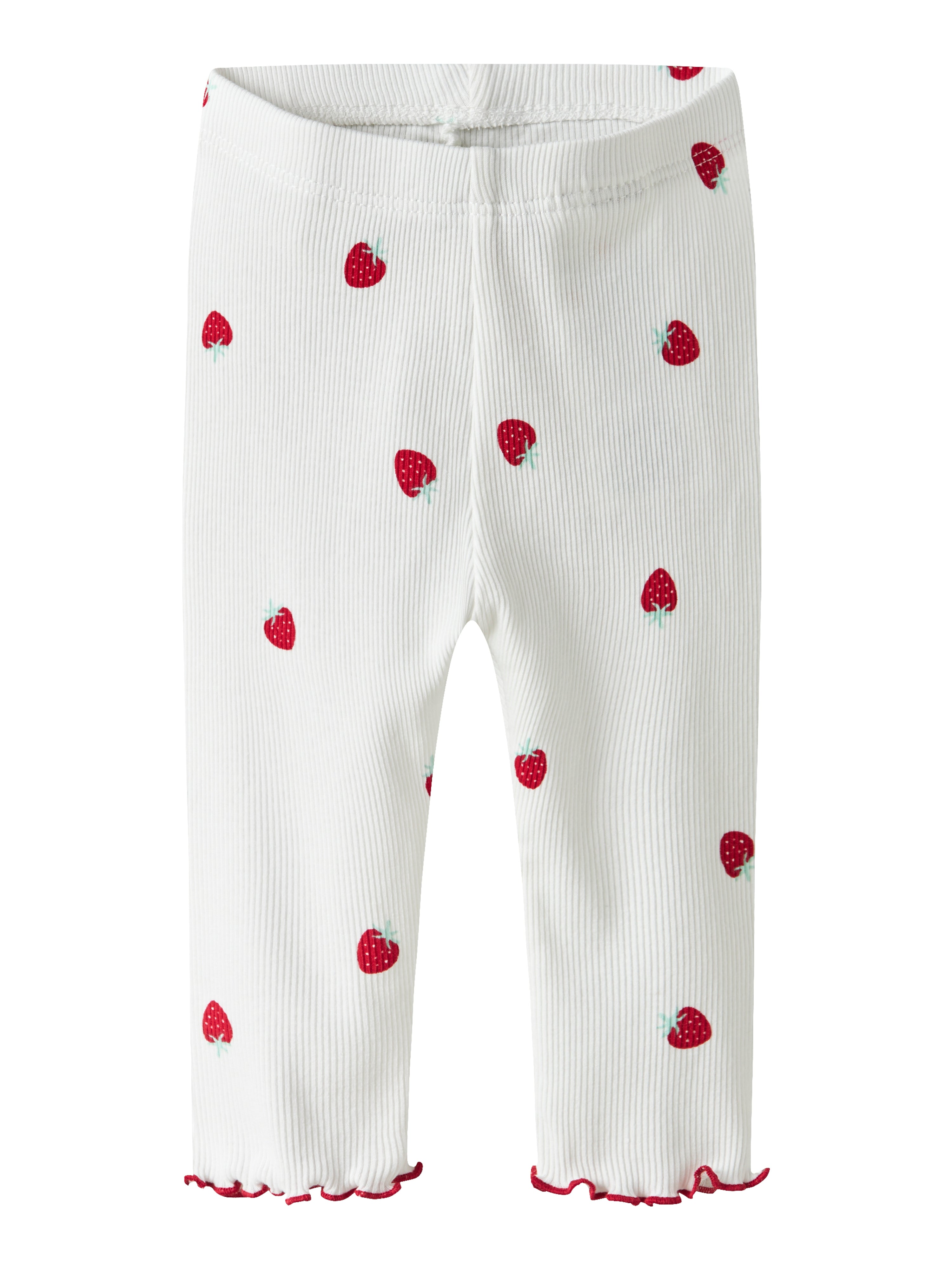 Name It Jillie Leggings - Lys Hvid med Jordbærprint