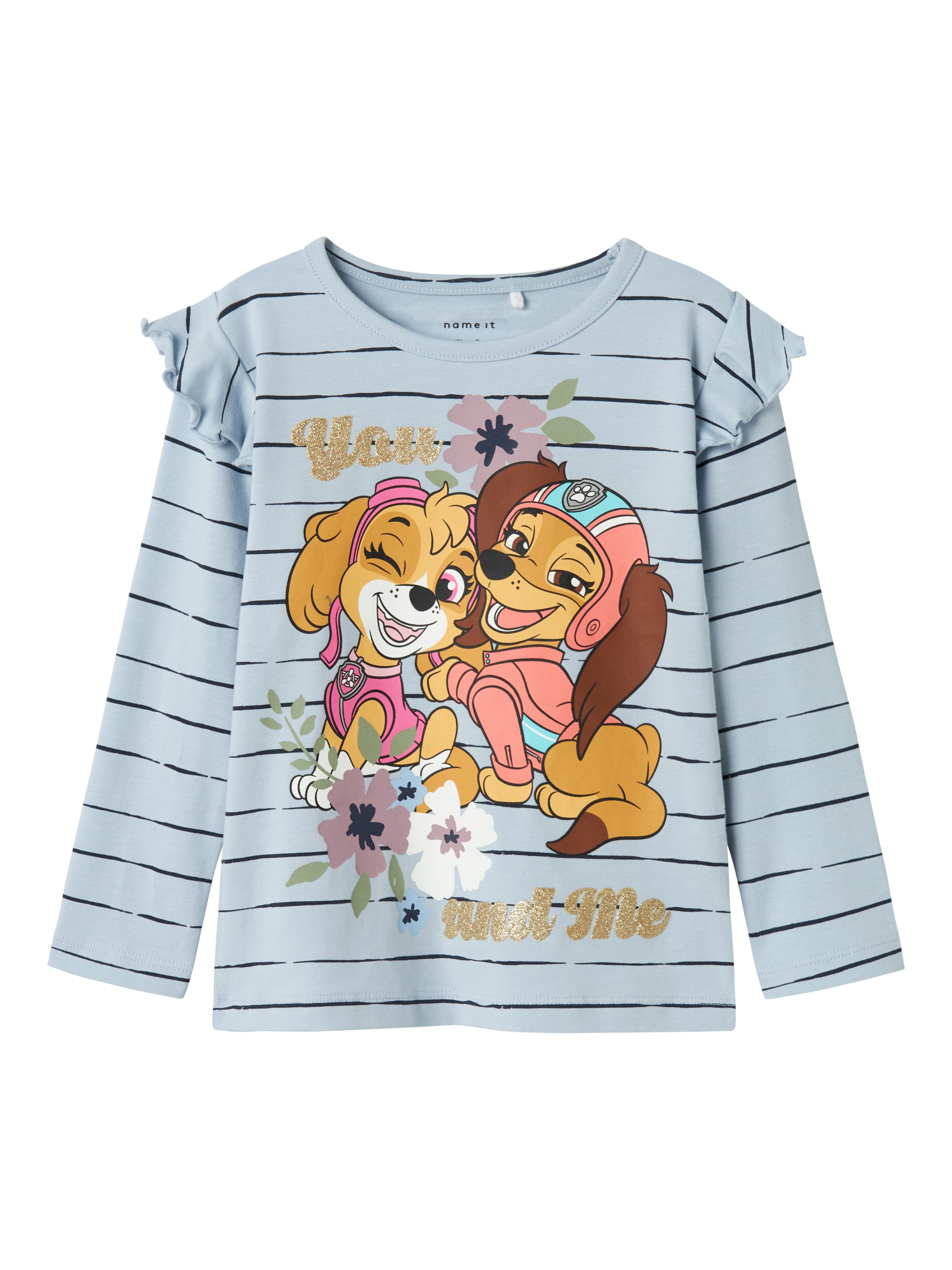 Paw Patrol Bluse til Børn – Dæmpet Blå med Flæser