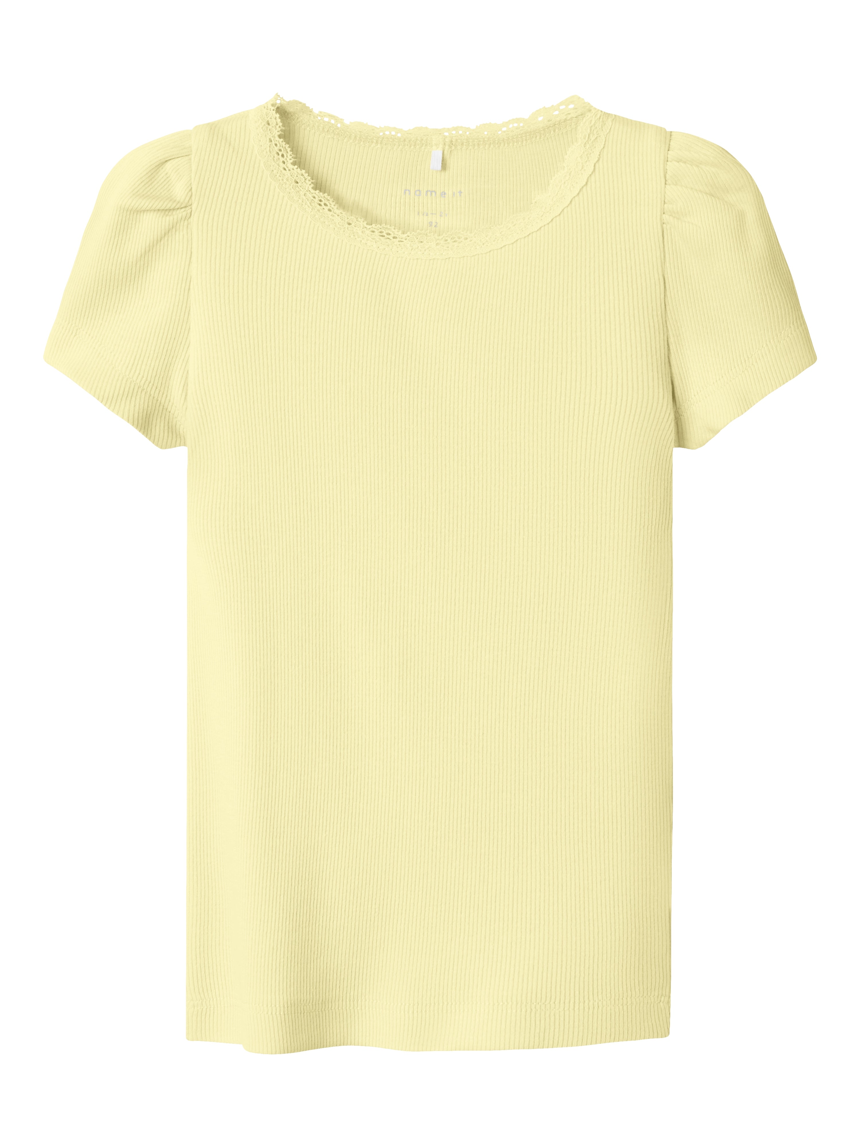 Name It Kab T-shirt – Pastelgul – Komfortabel Bluse til Børn