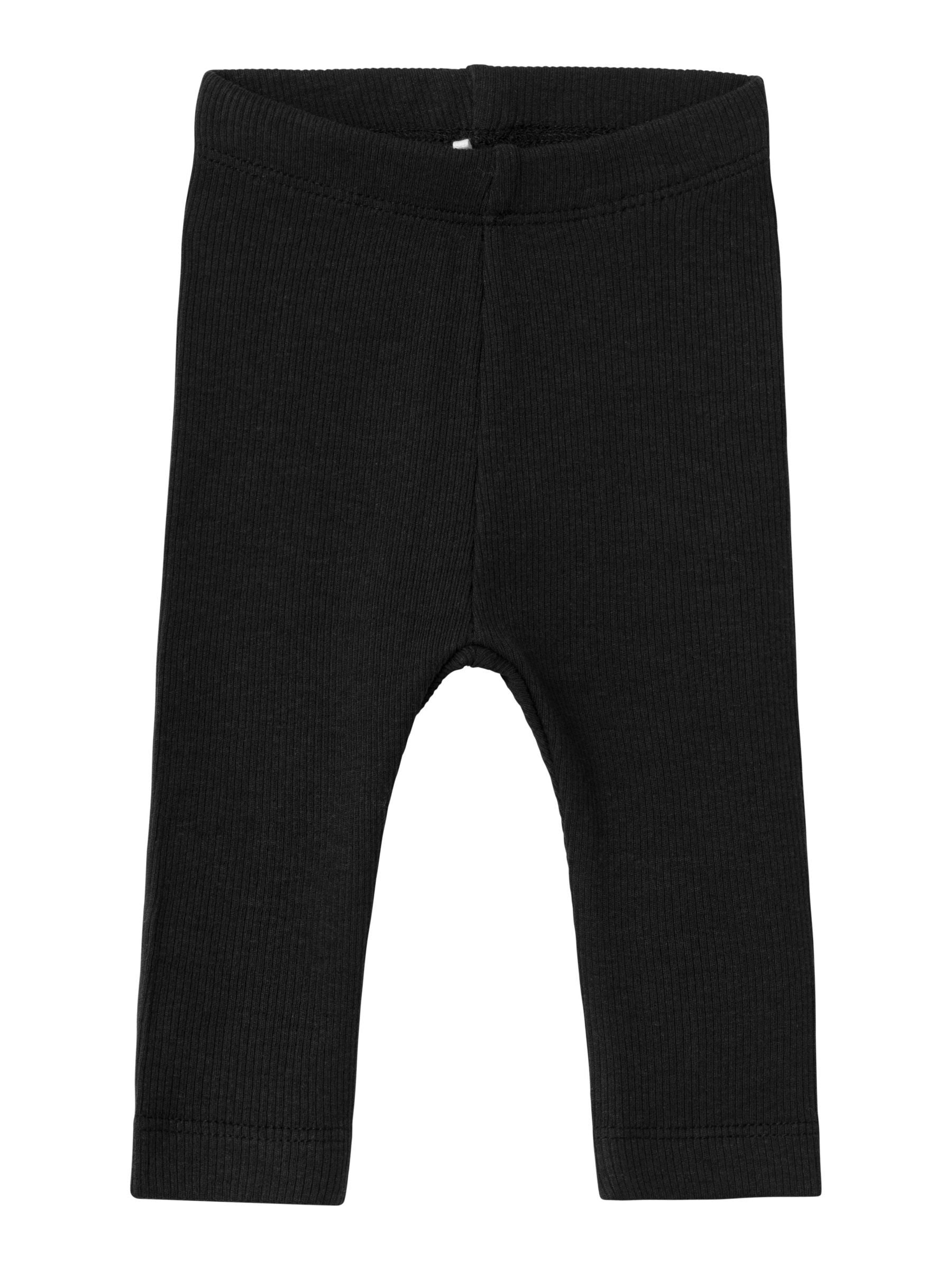 Bløde sorte rib leggings til børn – komfort og stil!