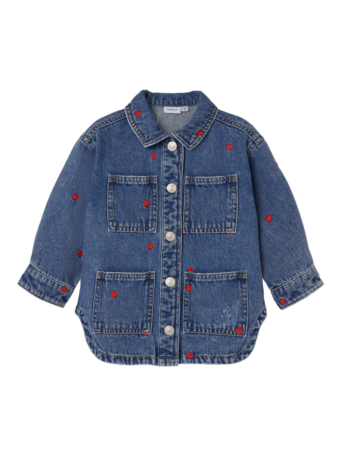 Name It Kathy Denim Jakke – Blå Cowboyjakke med Hjerter