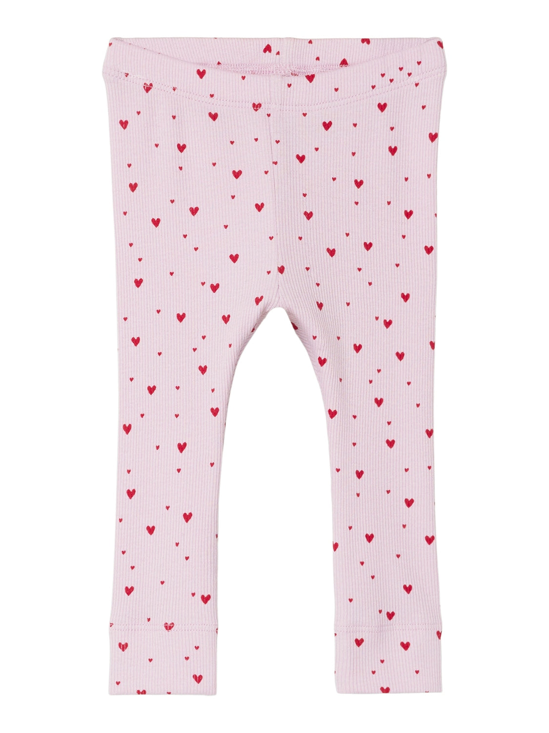 Name It Kitta Leggings – Lyserød med Hjerteprint Tilbud!