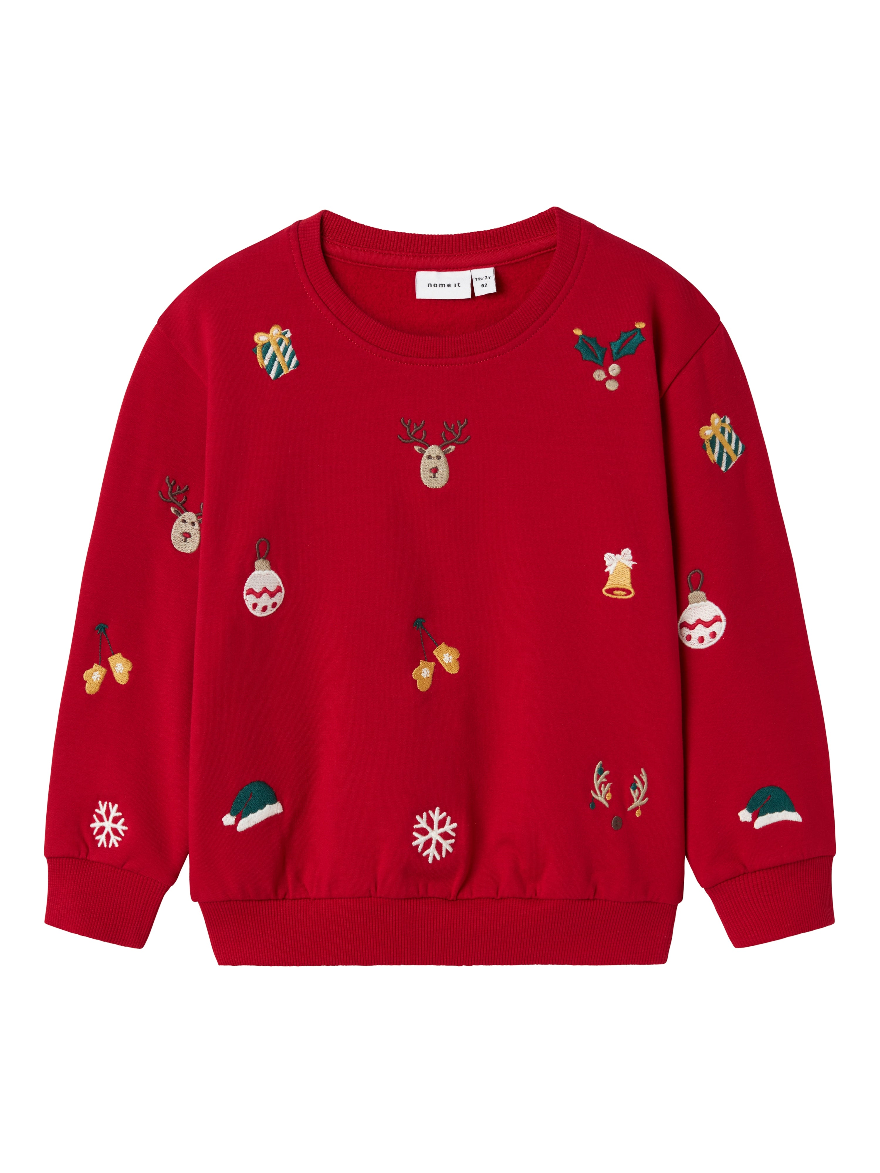 Jule Sweatshirt med Kringleprint i Jester Red - Must-Have!