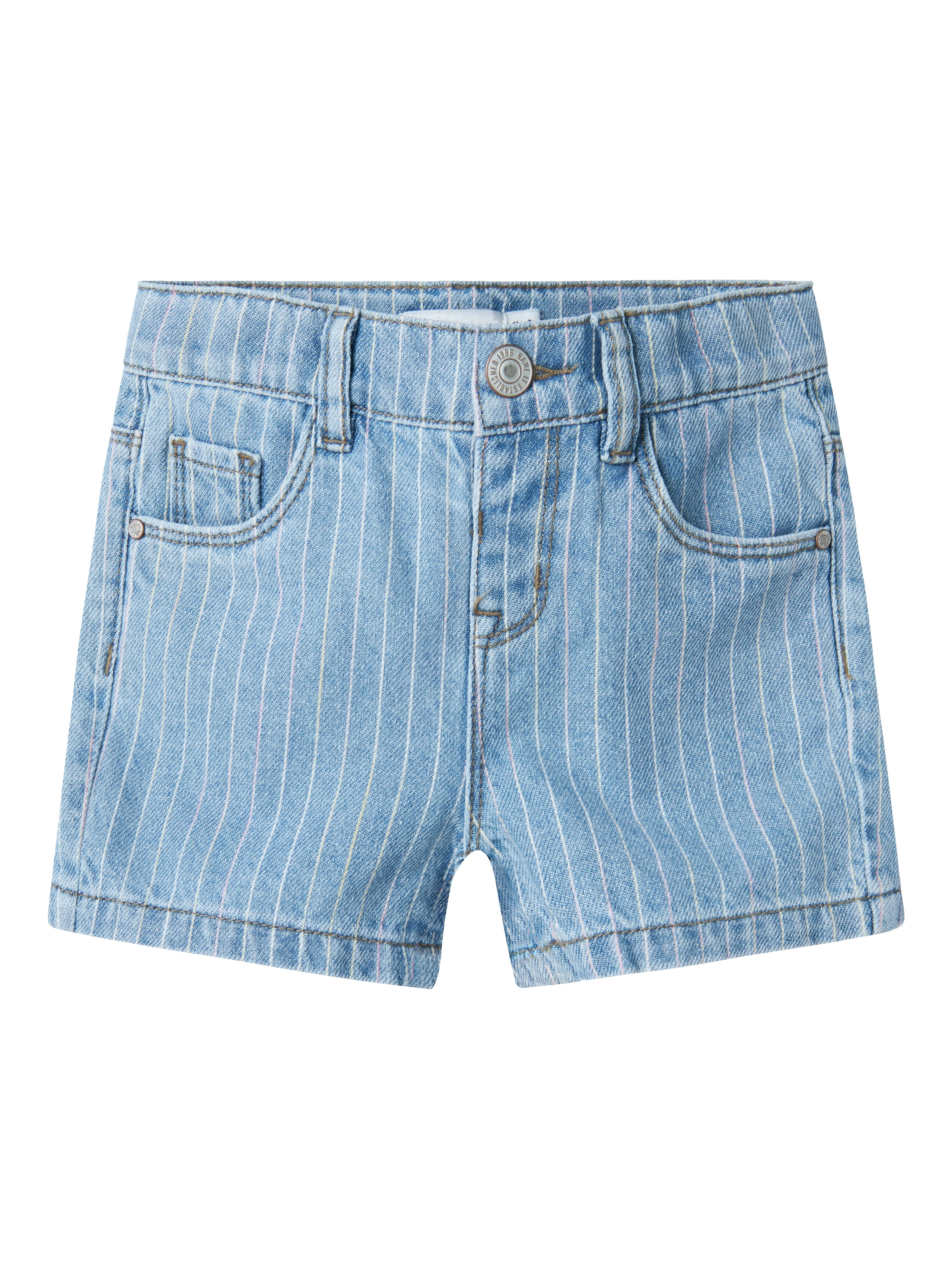 Name It Macie Stribede Denim Shorts – Lys Blå Sommerhit
