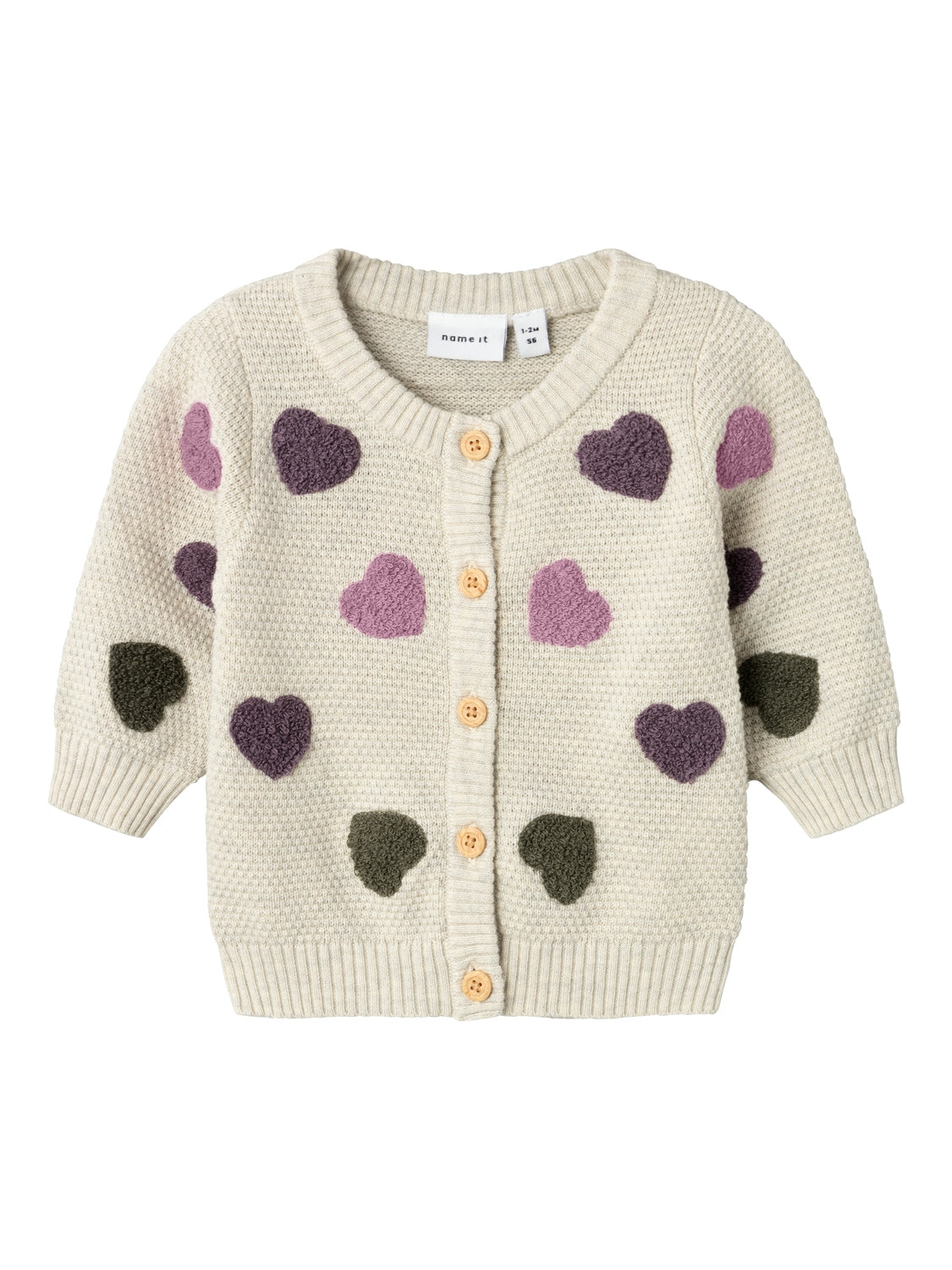 Sød Name It Neheart Strik Cardigan - Peyote Melange Tilbud!