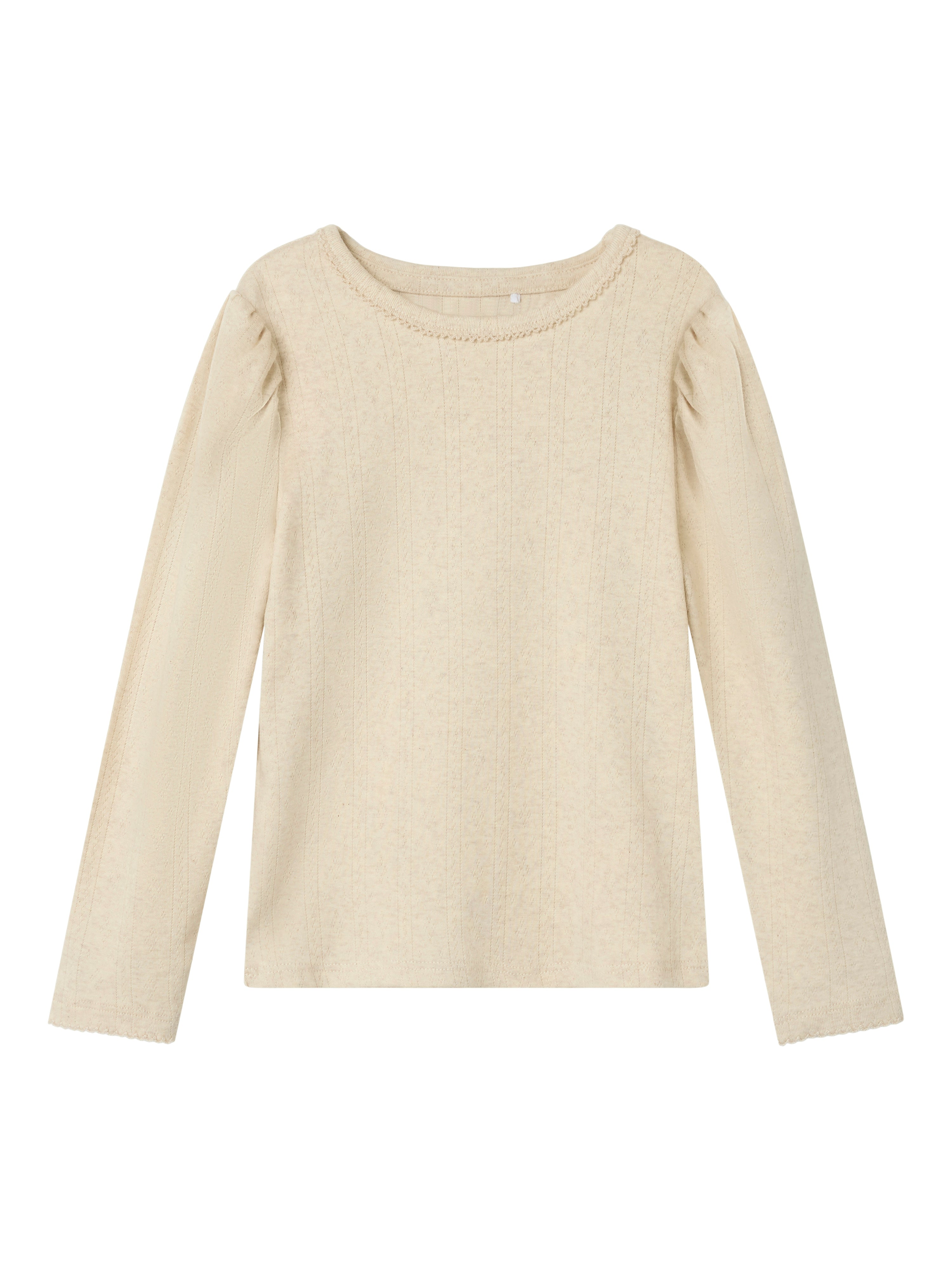 Elegant bluse med pufærmer – Peyote Melange tilbud!