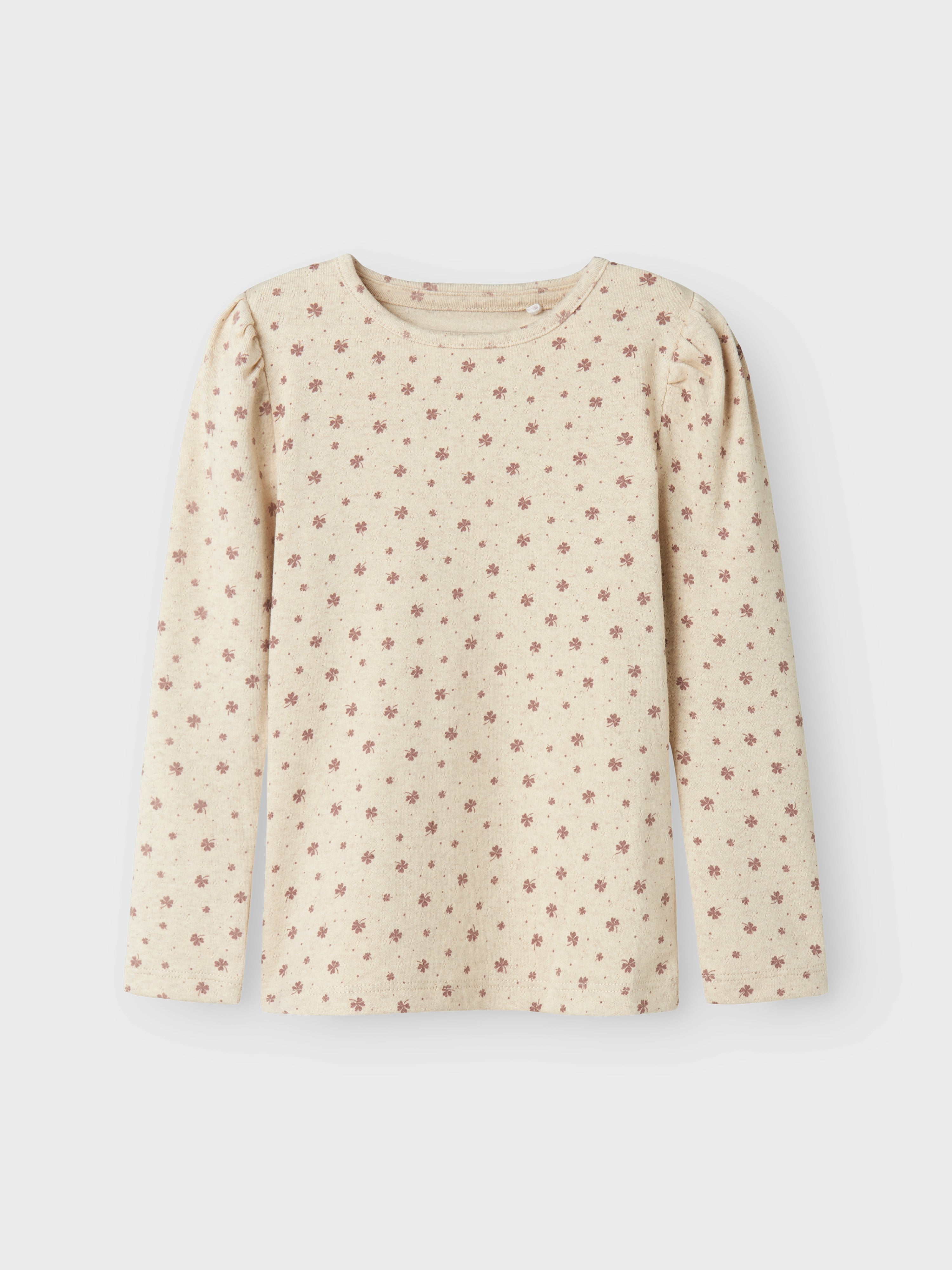 Elegant bluse med pufærmer til børn - Peyote Melange
