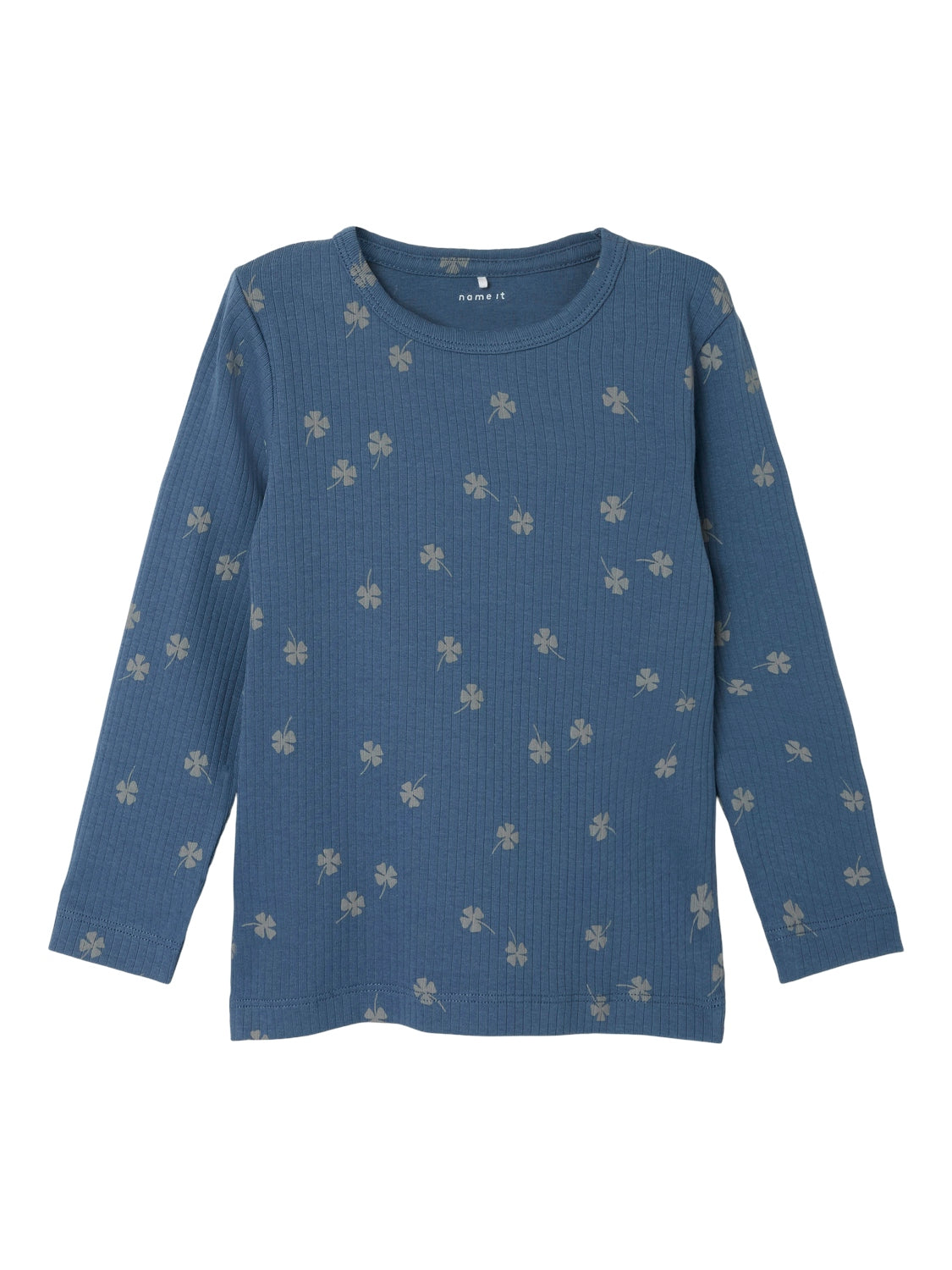 Name It Noellus Slim Bluse - Vintage Indigo med Firkløverprint