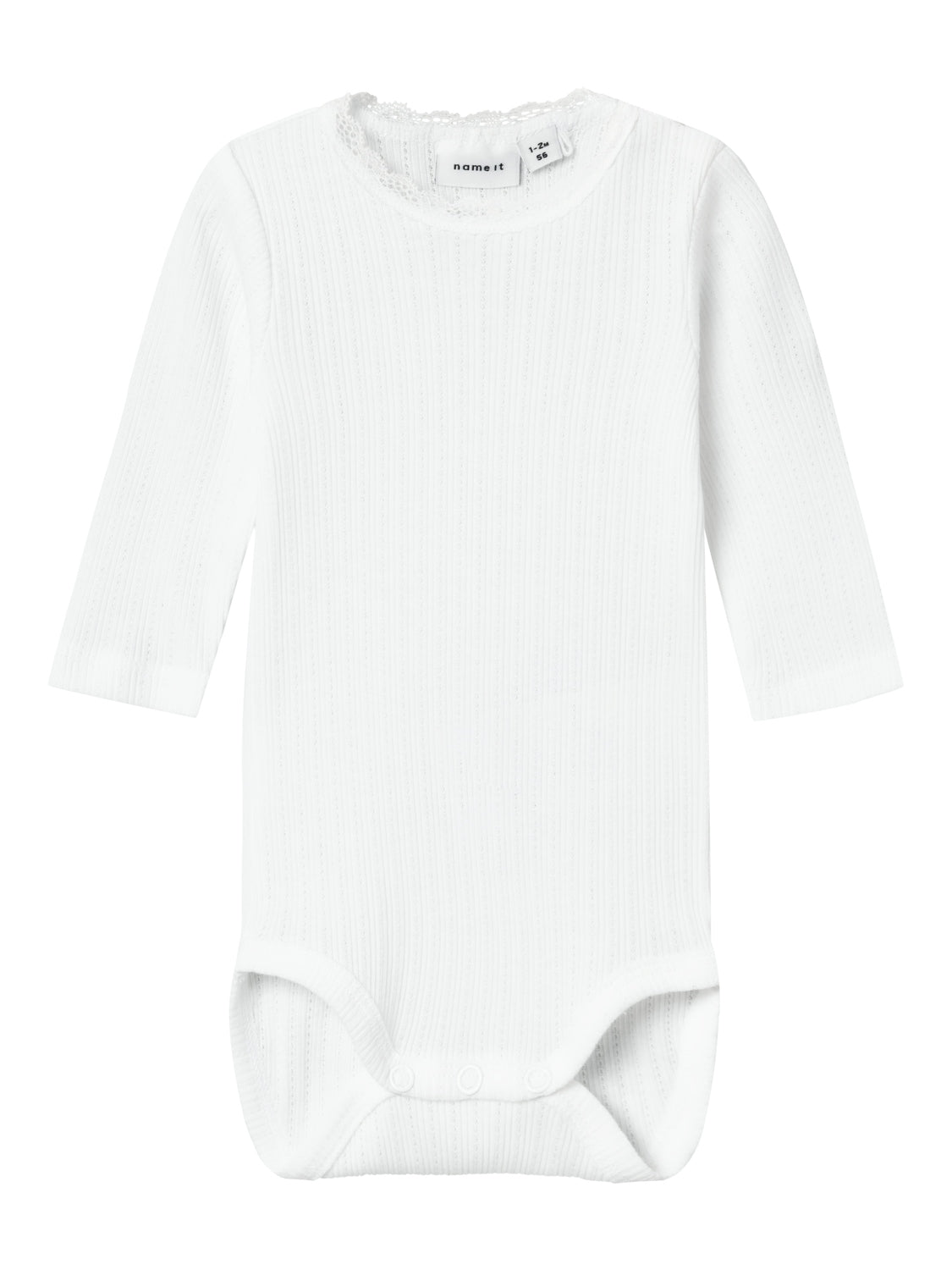 Name It Nofia Body - Lys Hvid med Elegant Blondekant