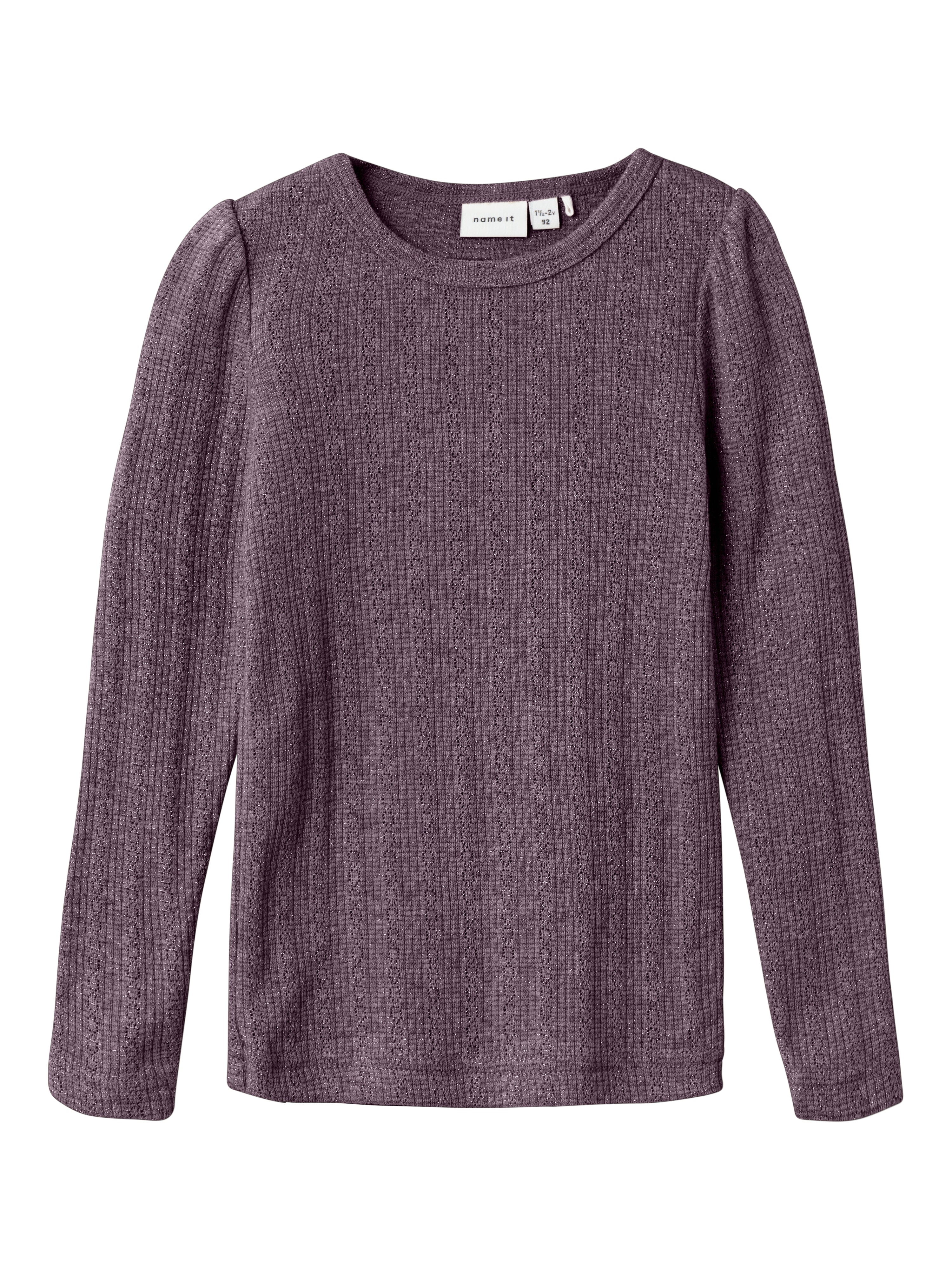 Name It Ohusa Bluse – Arctic Dusk med Glimmerdetalje