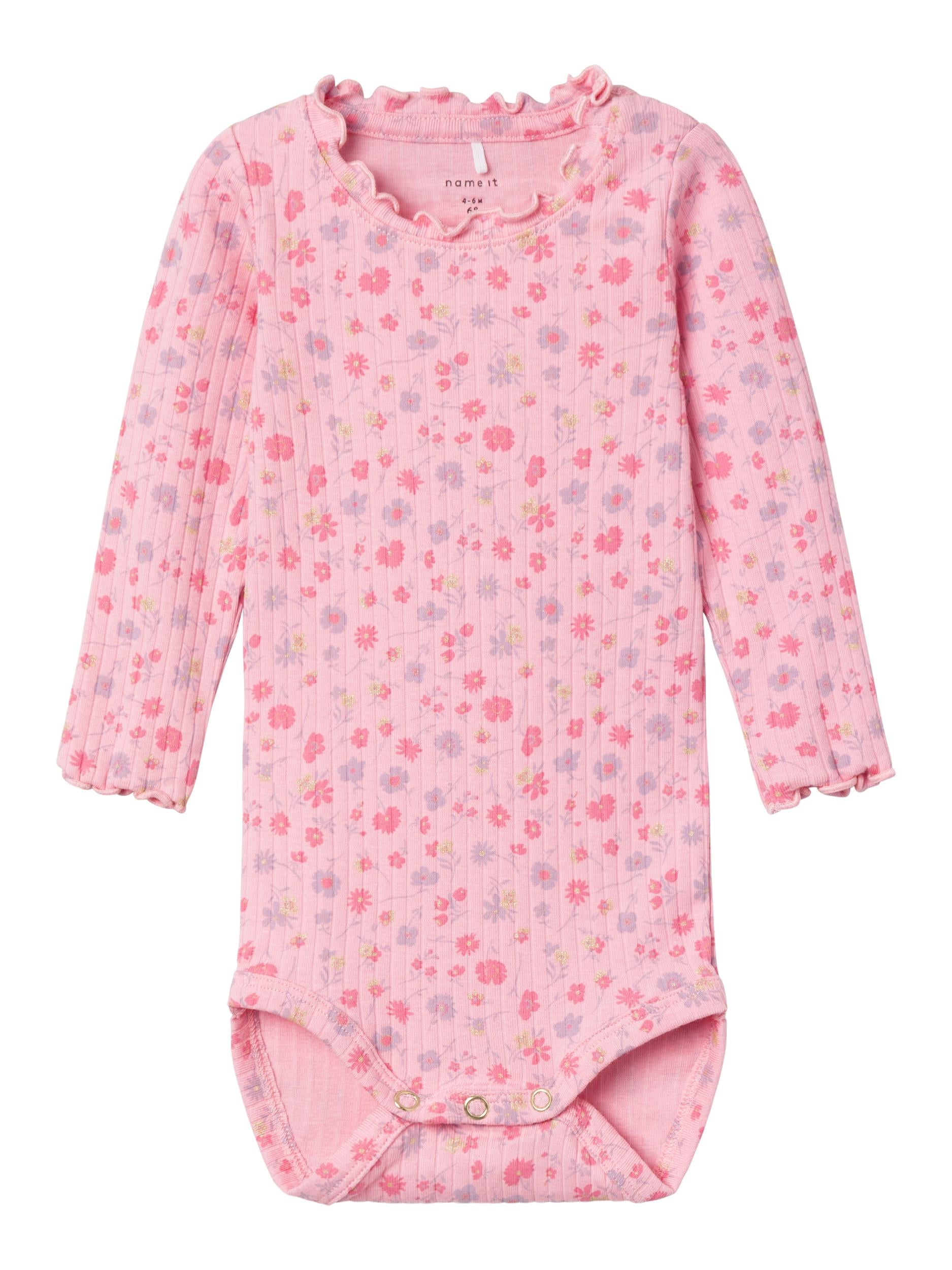 Name It Olea Body - Candy Pink med Blomsterprint til Børn