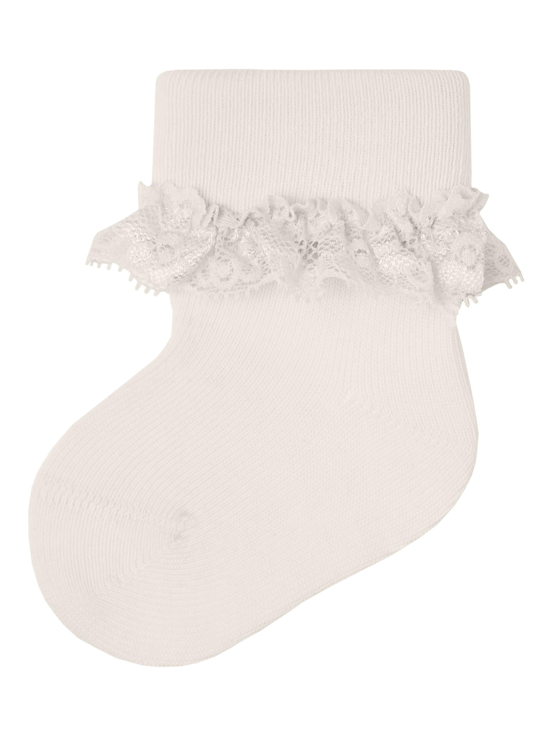 Name It Opagna Babysokker med Blonder – Hvid Elegance