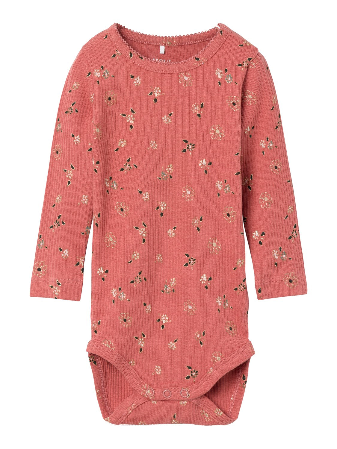 Name It Osha Body - Lys Mahogni med Blomsterprint til Børn