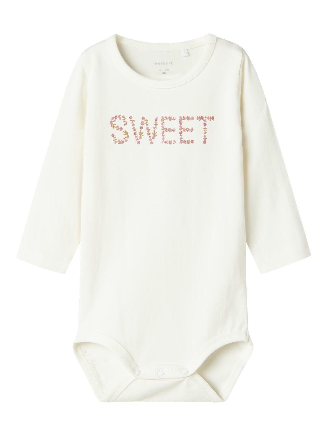 Name It Osia Body - Jet Stream med glimmer og blomster