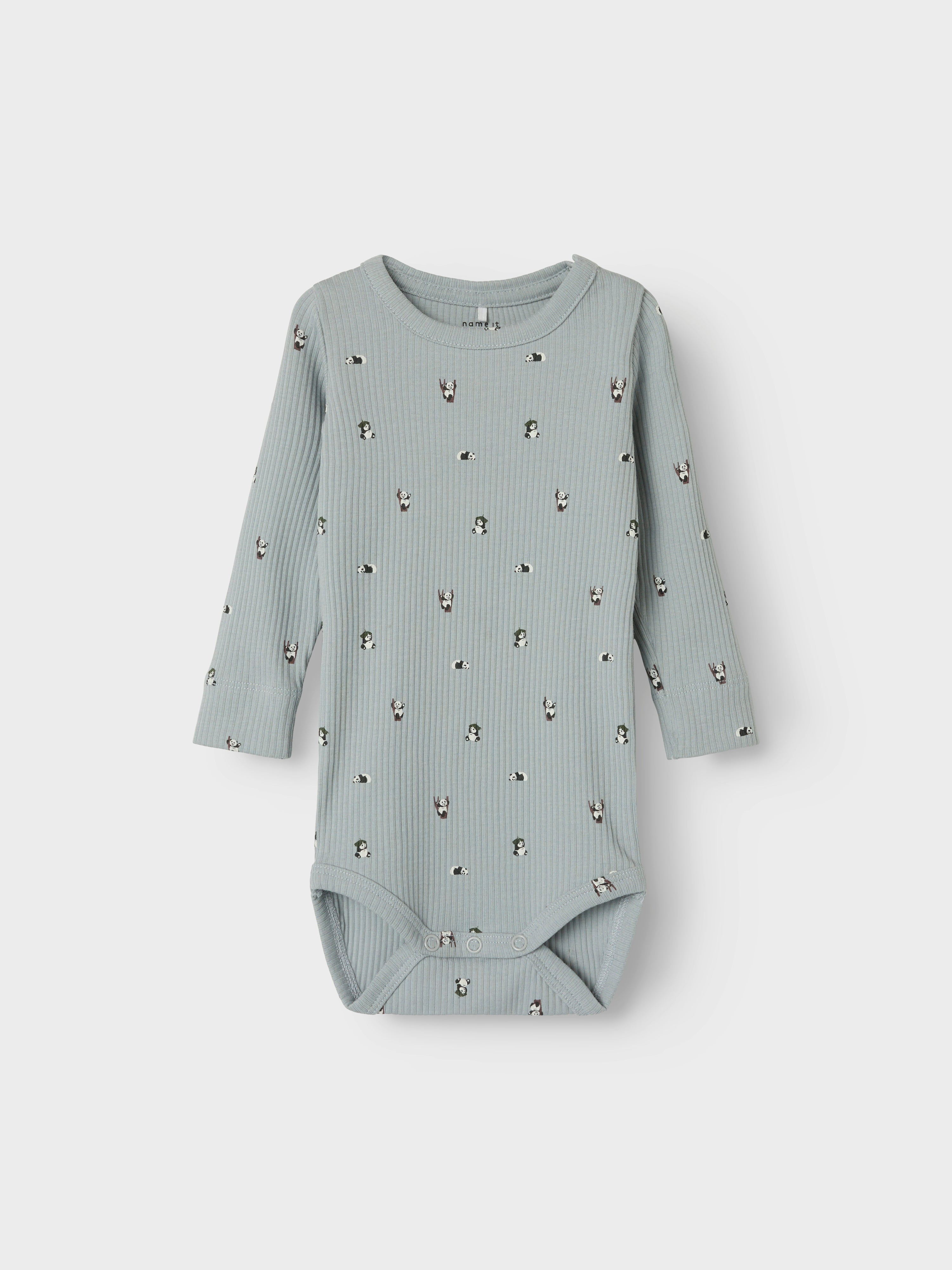 Name It Rica Body – Sød Panda til Børn i Quarry Farve