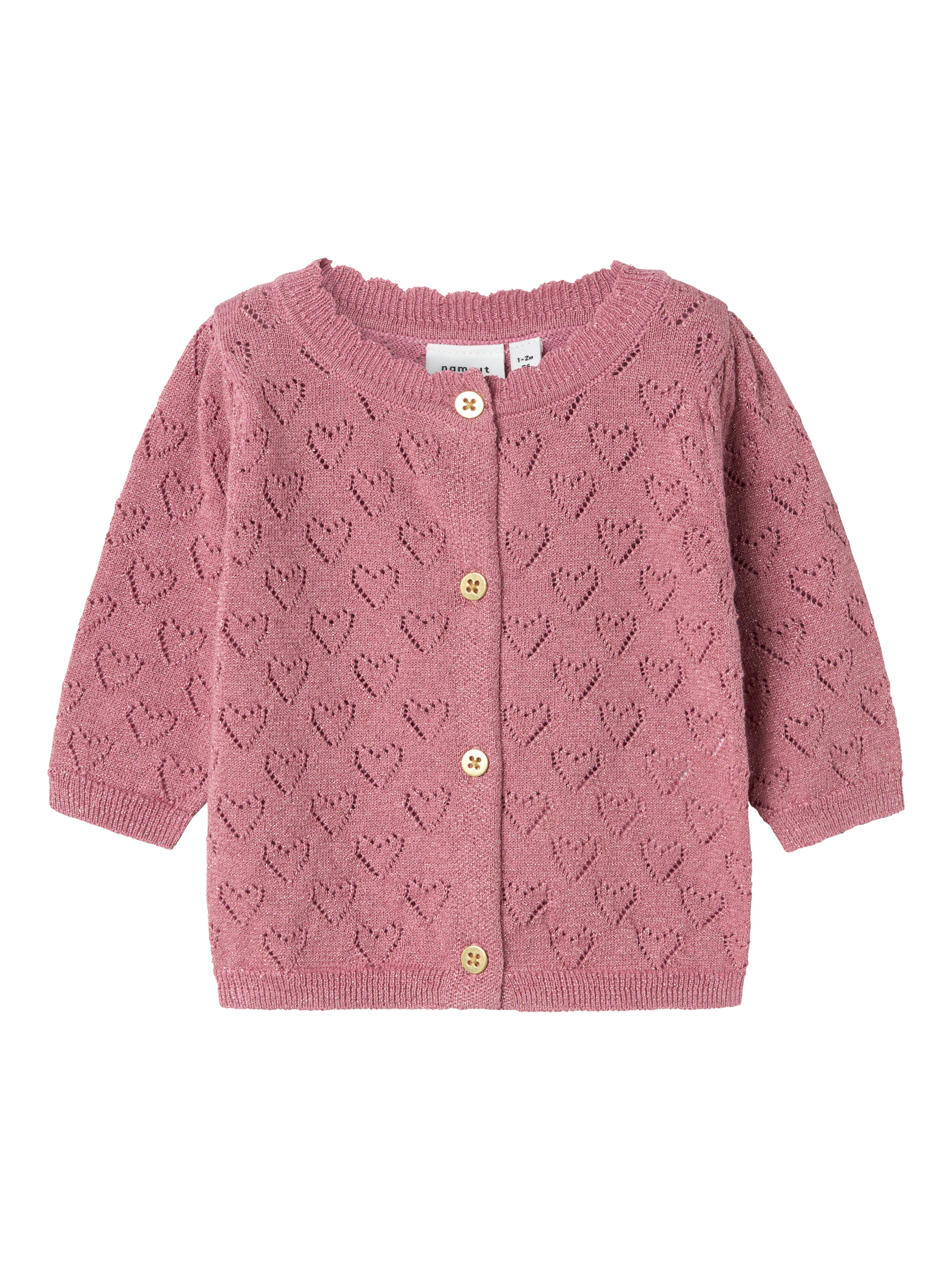 Sødt Hjerteprint Cardigan med Glimmer - Festlig Stil!