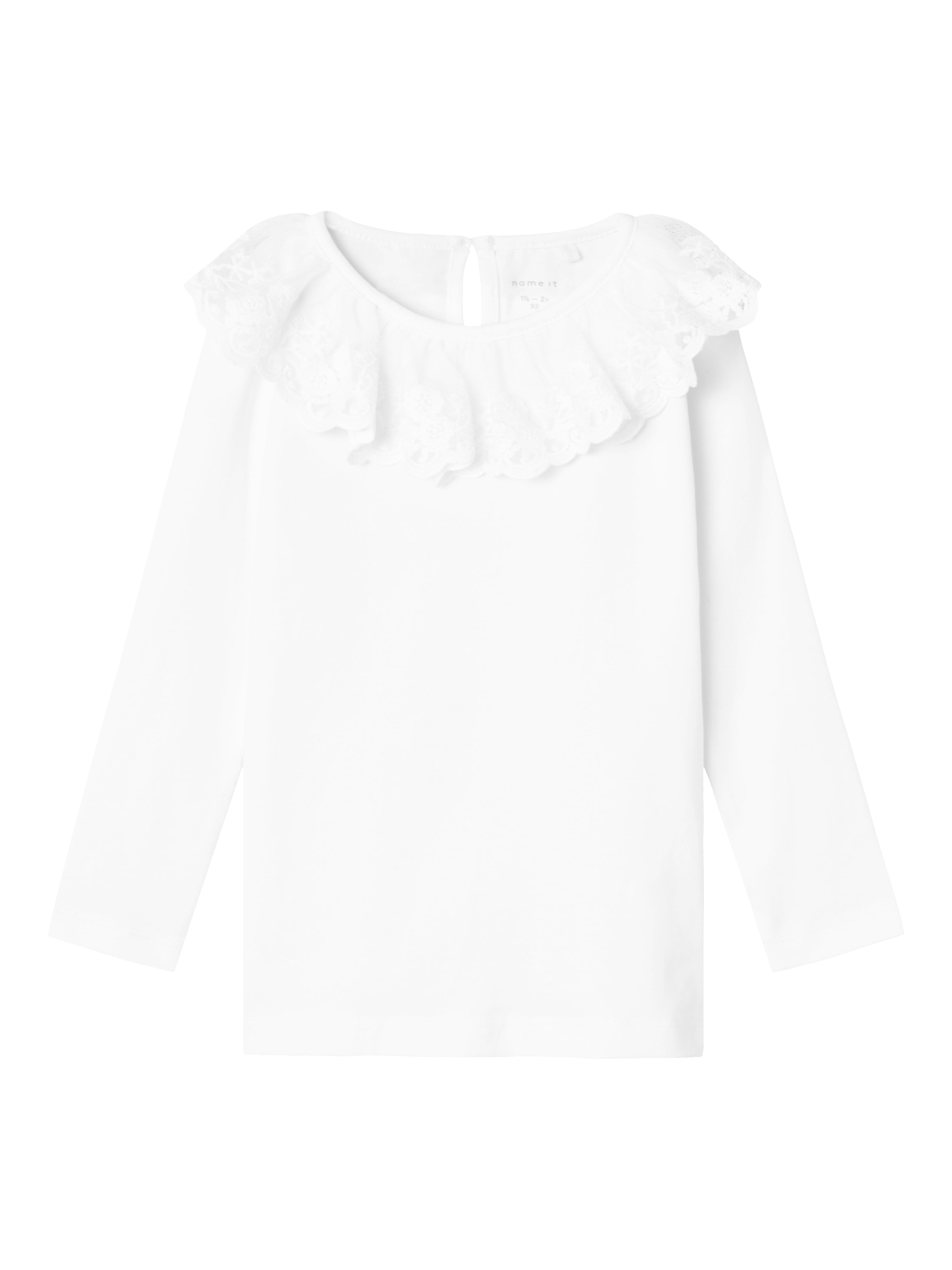 Name It Rilda Slim Top – Lys Hvid – Elegant Festbluse