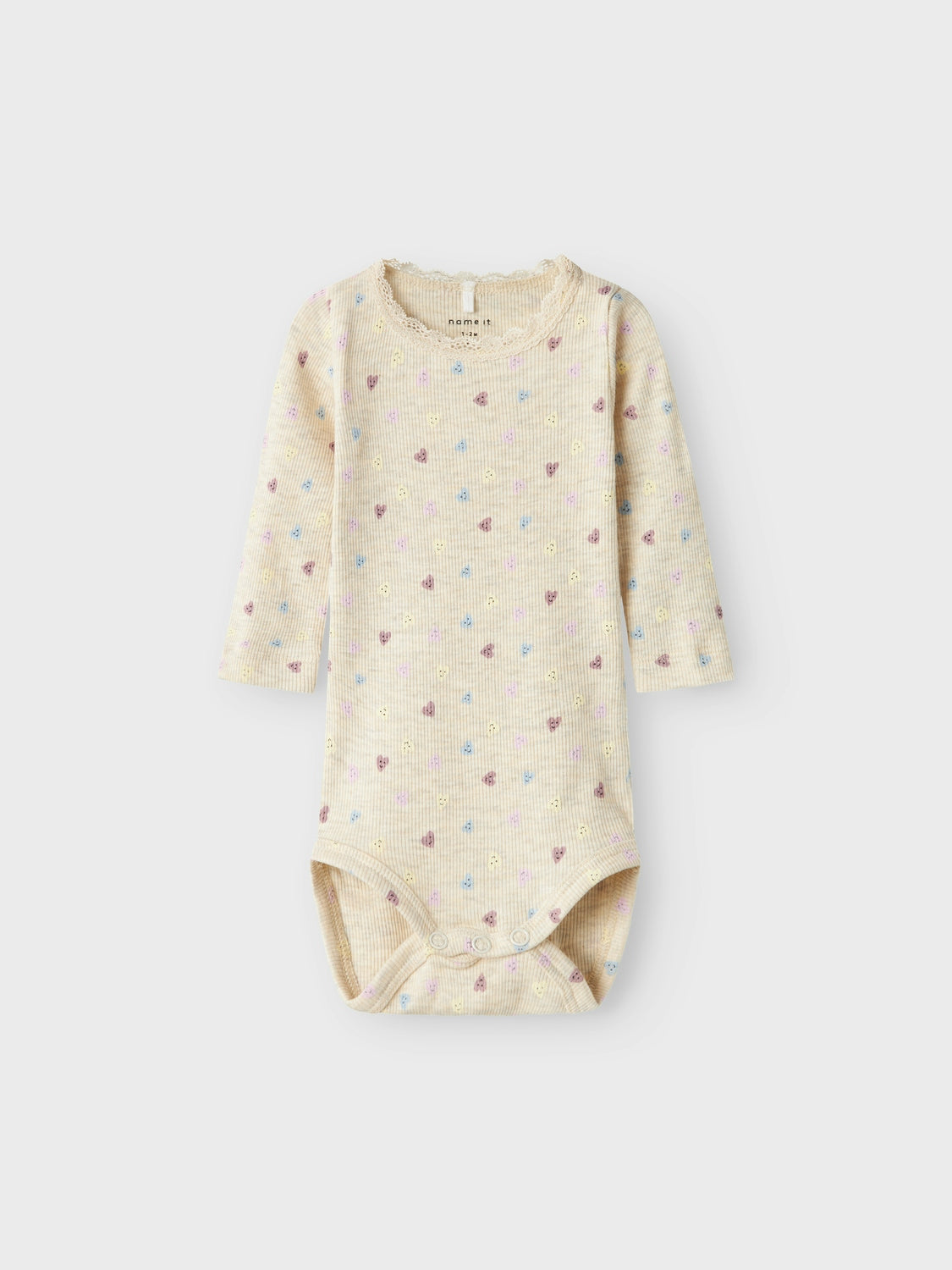 Name It Smiles Body med Hjerter – Peyote Melange Tilbud