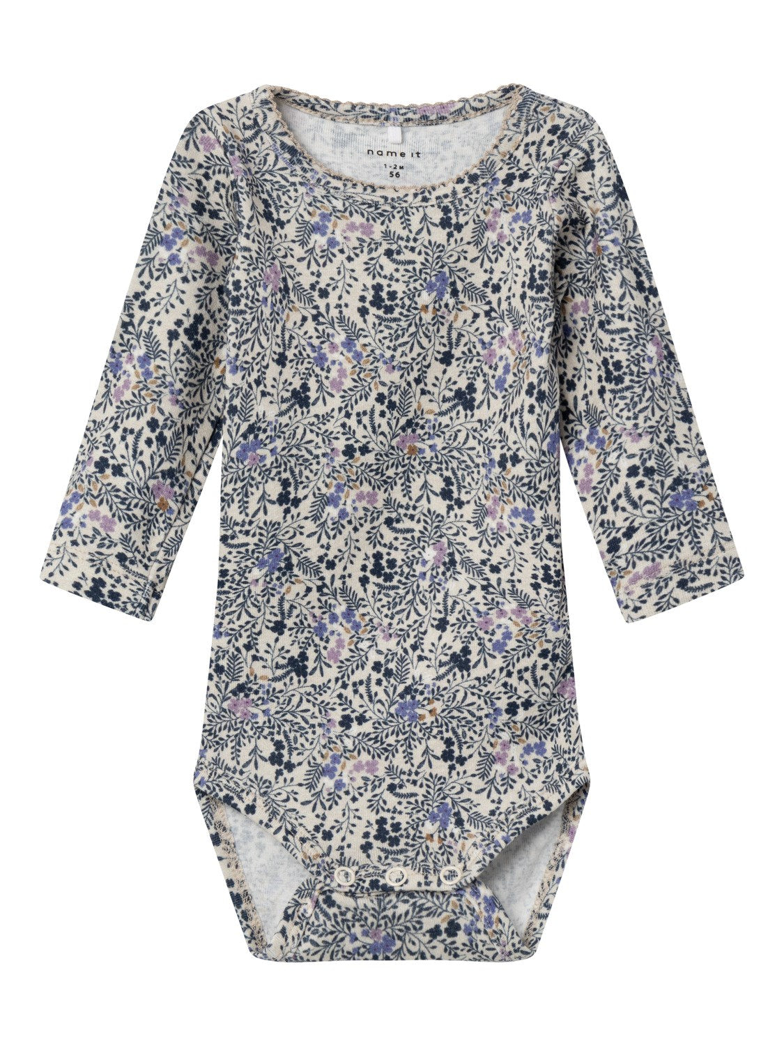 Sød Name It Sobia Body med Blomsterprint - Peyote Melange