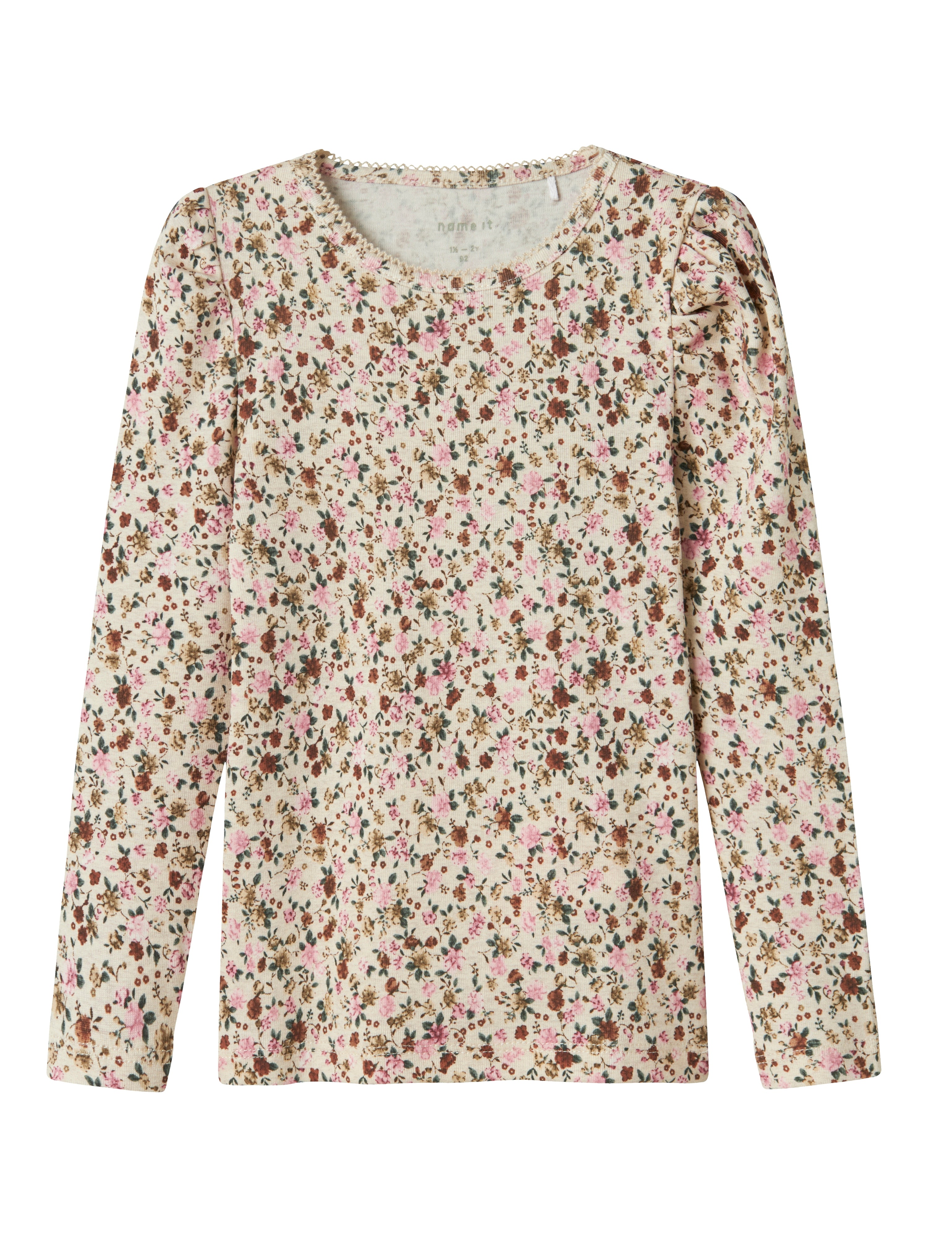 Name It Solla Slim Top – Bluse til Mini Piger i Peyote Melange