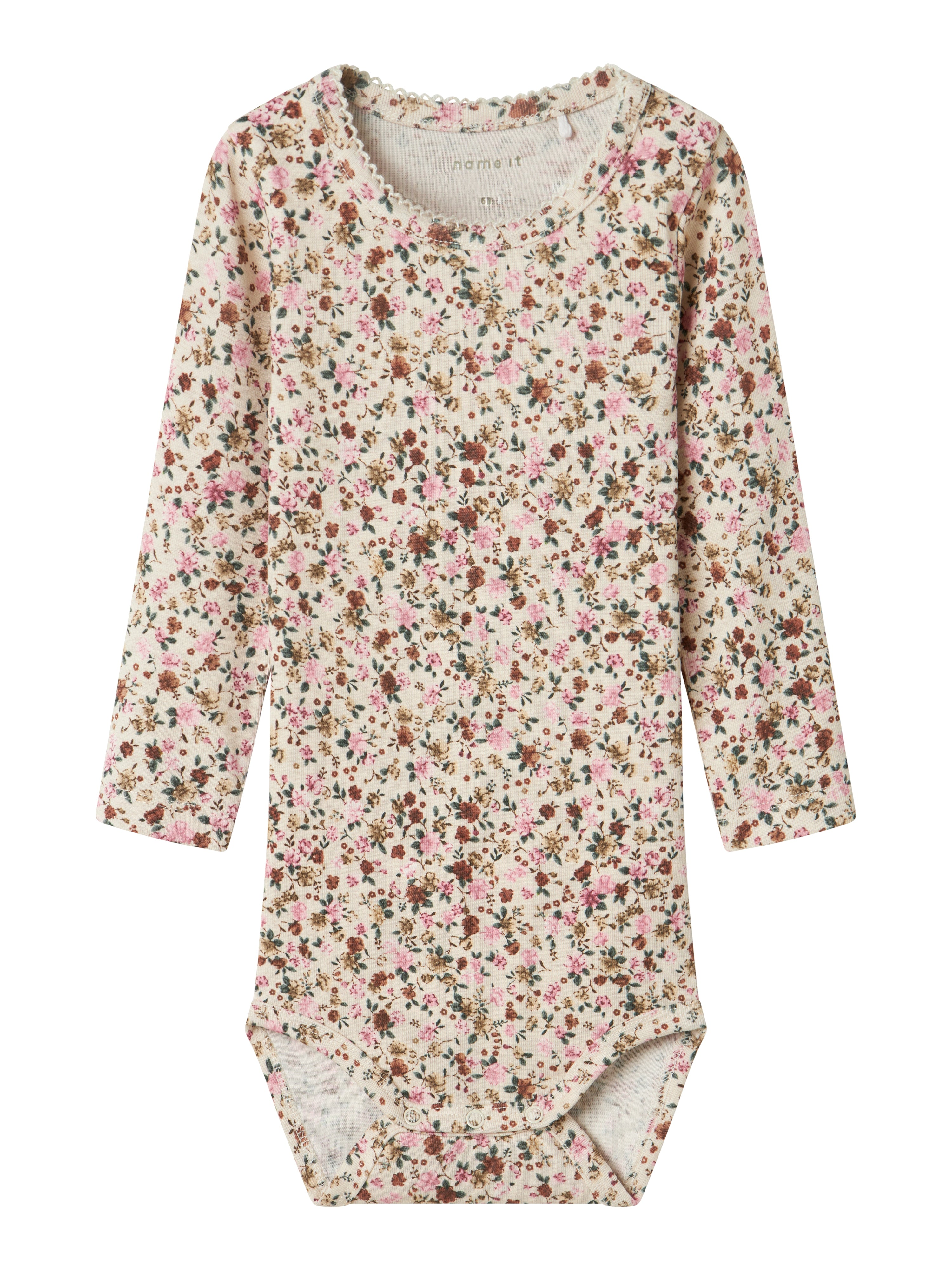Name It Solla Body - Blomsterprint i Peyote Melange