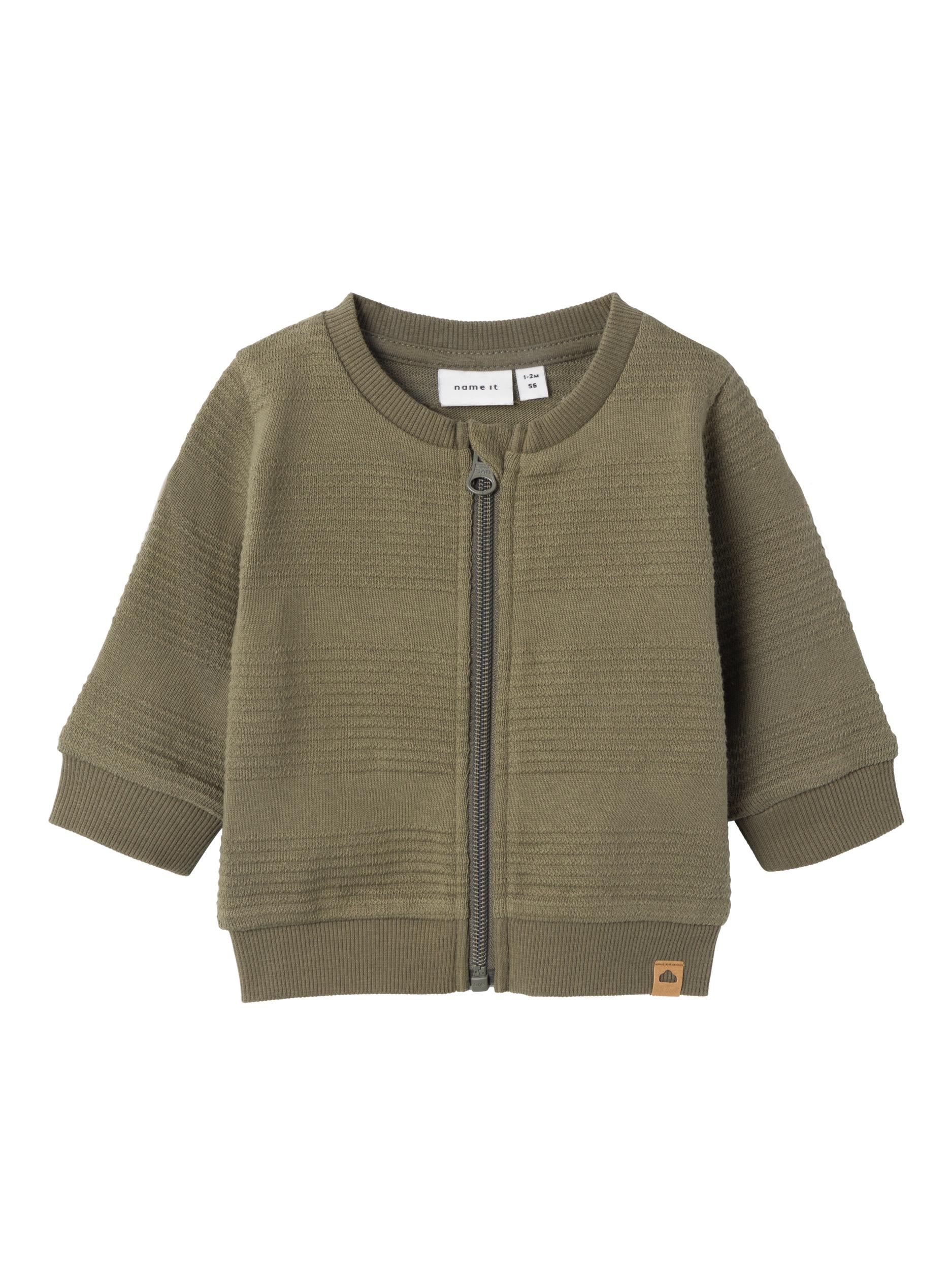 Name It Tobino Cardigan - Støvet Oliven - Økologisk Kvalitet